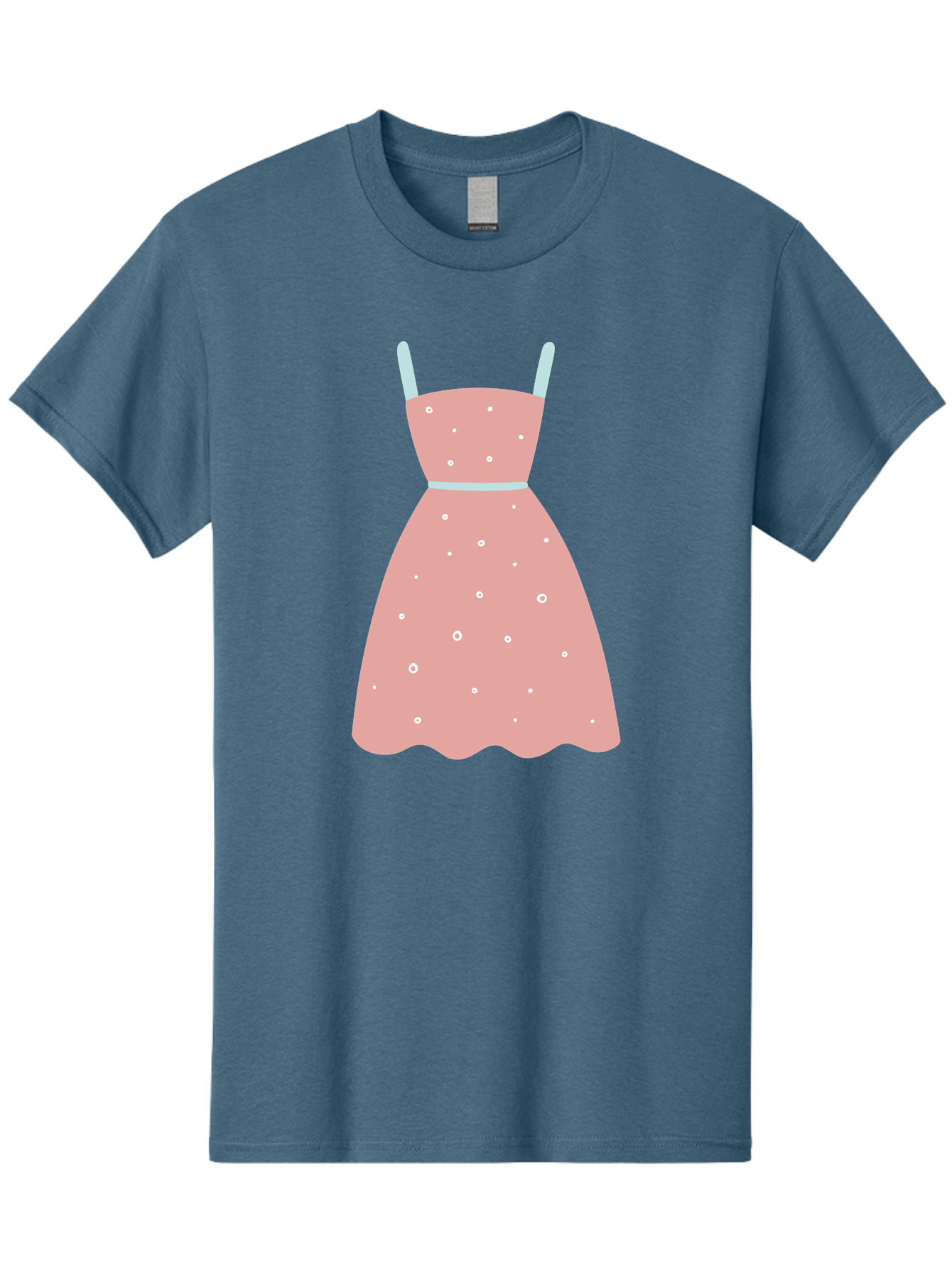 Polka-Dot-Dress Men'S Graphic Tee, 100% Cotton, Comfortable Casual Summer Wear, Machine Washable, Pink Dress, Polka Dot Pattern, Feminine Fashion, Elegant Design, White Accents, Stylish Clothing, Retro Style, Women'S Wear, Polka Dot Dress Aac085 5