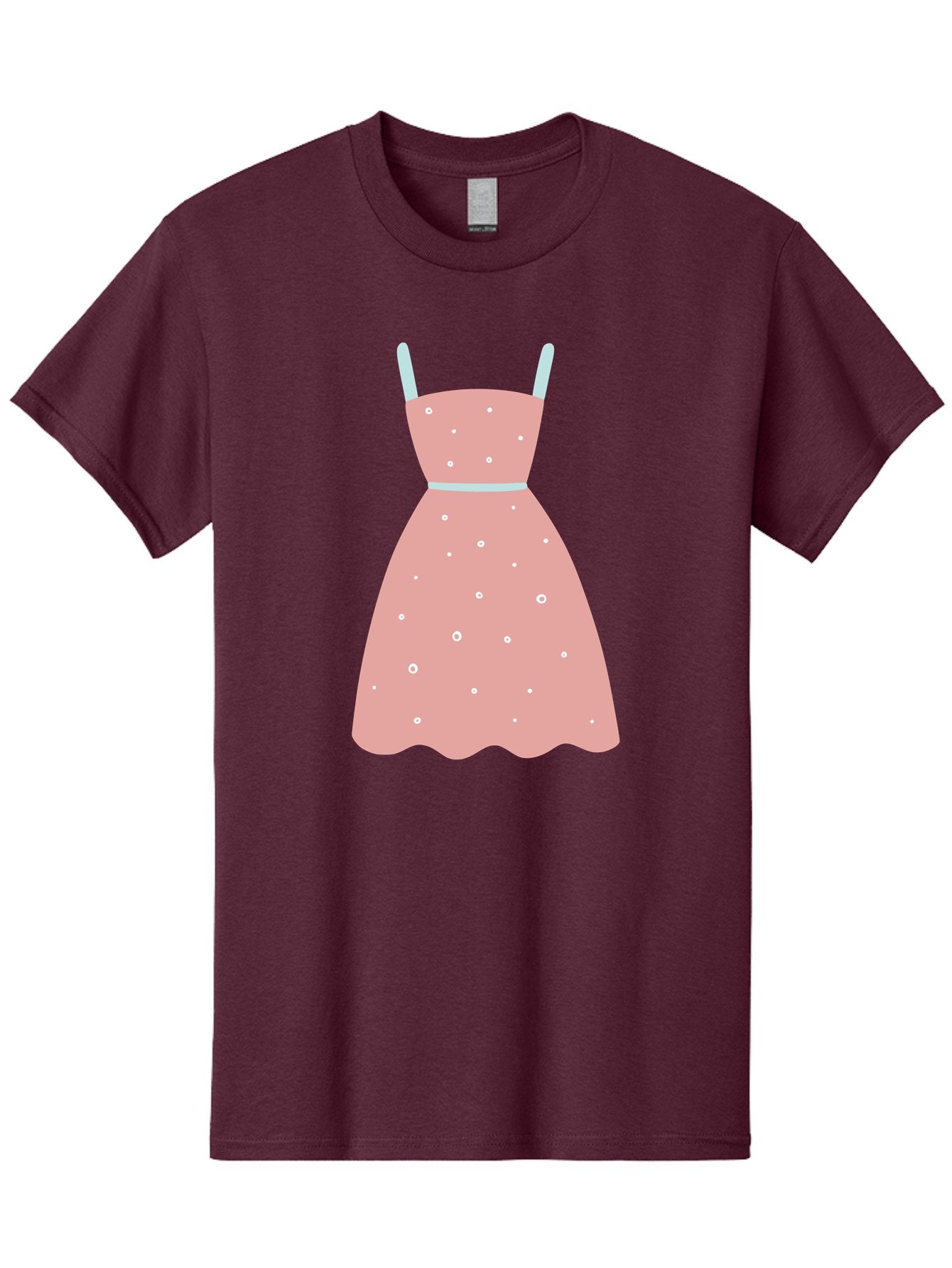 Polka-Dot-Dress Men'S Graphic Tee, 100% Cotton, Comfortable Casual Summer Wear, Machine Washable, Pink Dress, Polka Dot Pattern, Feminine Fashion, Elegant Design, White Accents, Stylish Clothing, Retro Style, Women'S Wear, Polka Dot Dress Aac085 8