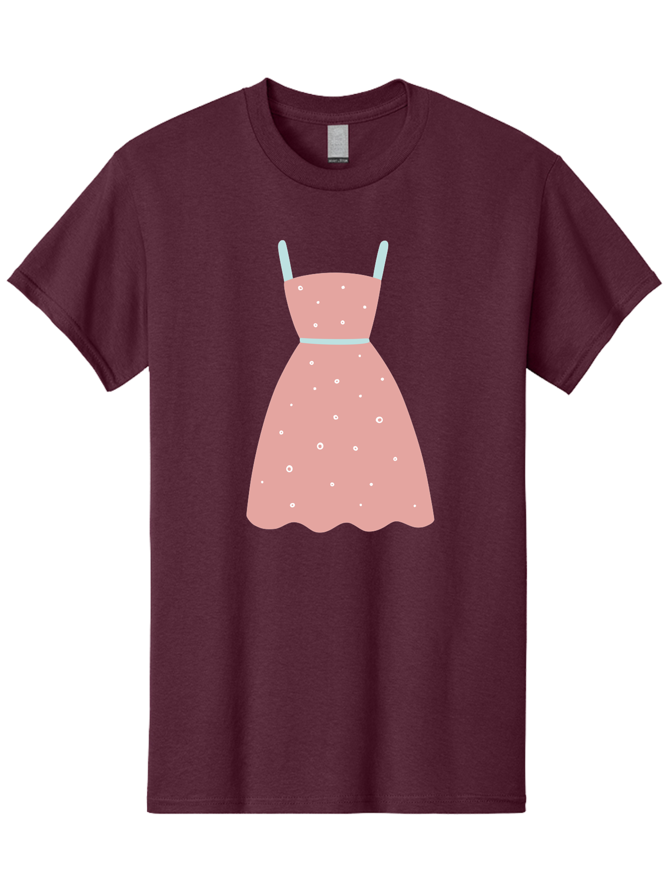 Polka-Dot-Dress Men'S Graphic Tee, 100% Cotton, Comfortable Casual Summer Wear, Machine Washable, Pink Dress, Polka Dot Pattern, Feminine Fashion, Elegant Design, White Accents, Stylish Clothing, Retro Style, Women'S Wear, Polka Dot Dress Aac085 11