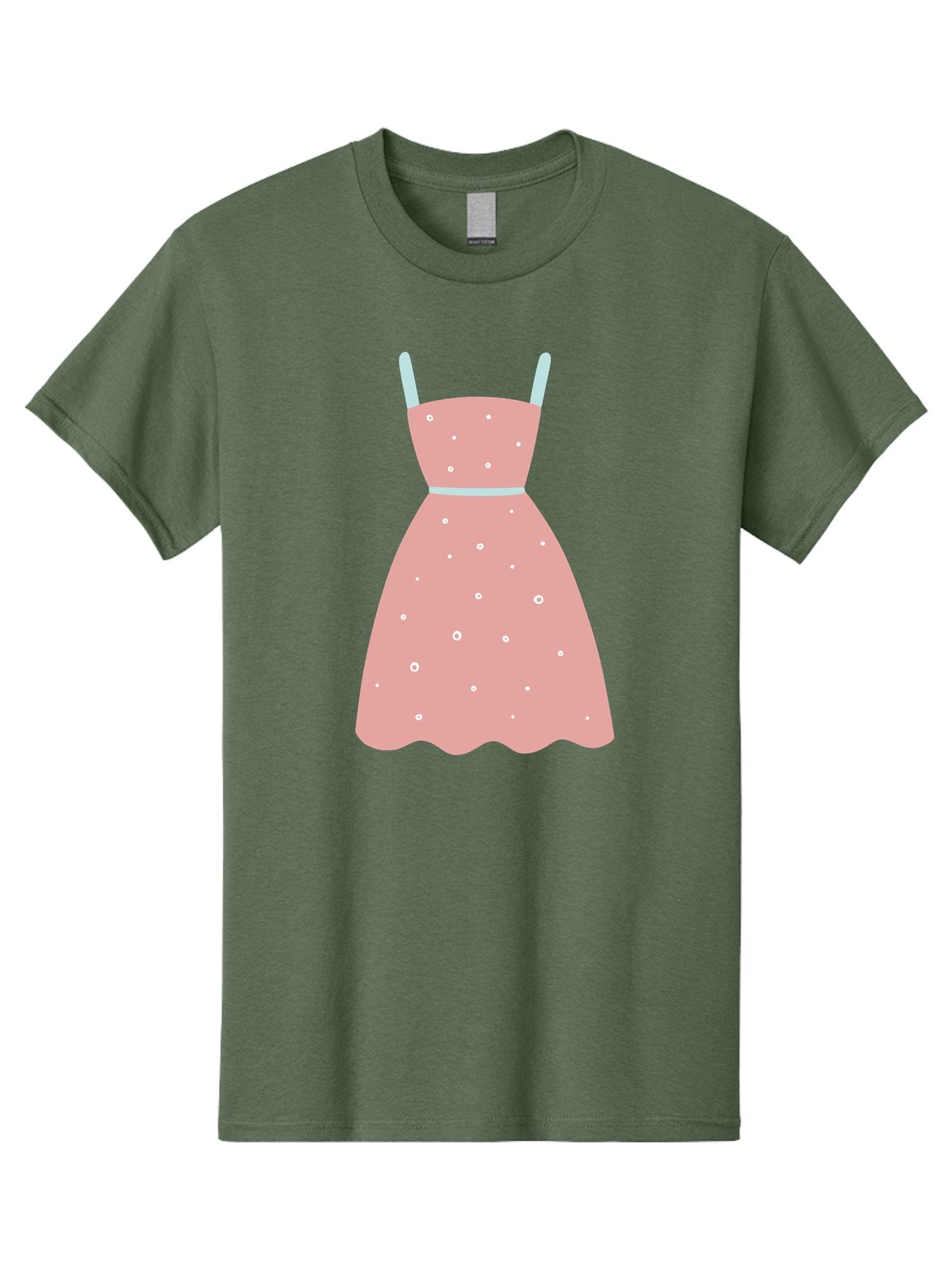 Polka-Dot-Dress Men'S Graphic Tee, 100% Cotton, Comfortable Casual Summer Wear, Machine Washable, Pink Dress, Polka Dot Pattern, Feminine Fashion, Elegant Design, White Accents, Stylish Clothing, Retro Style, Women'S Wear, Polka Dot Dress Aac085 14