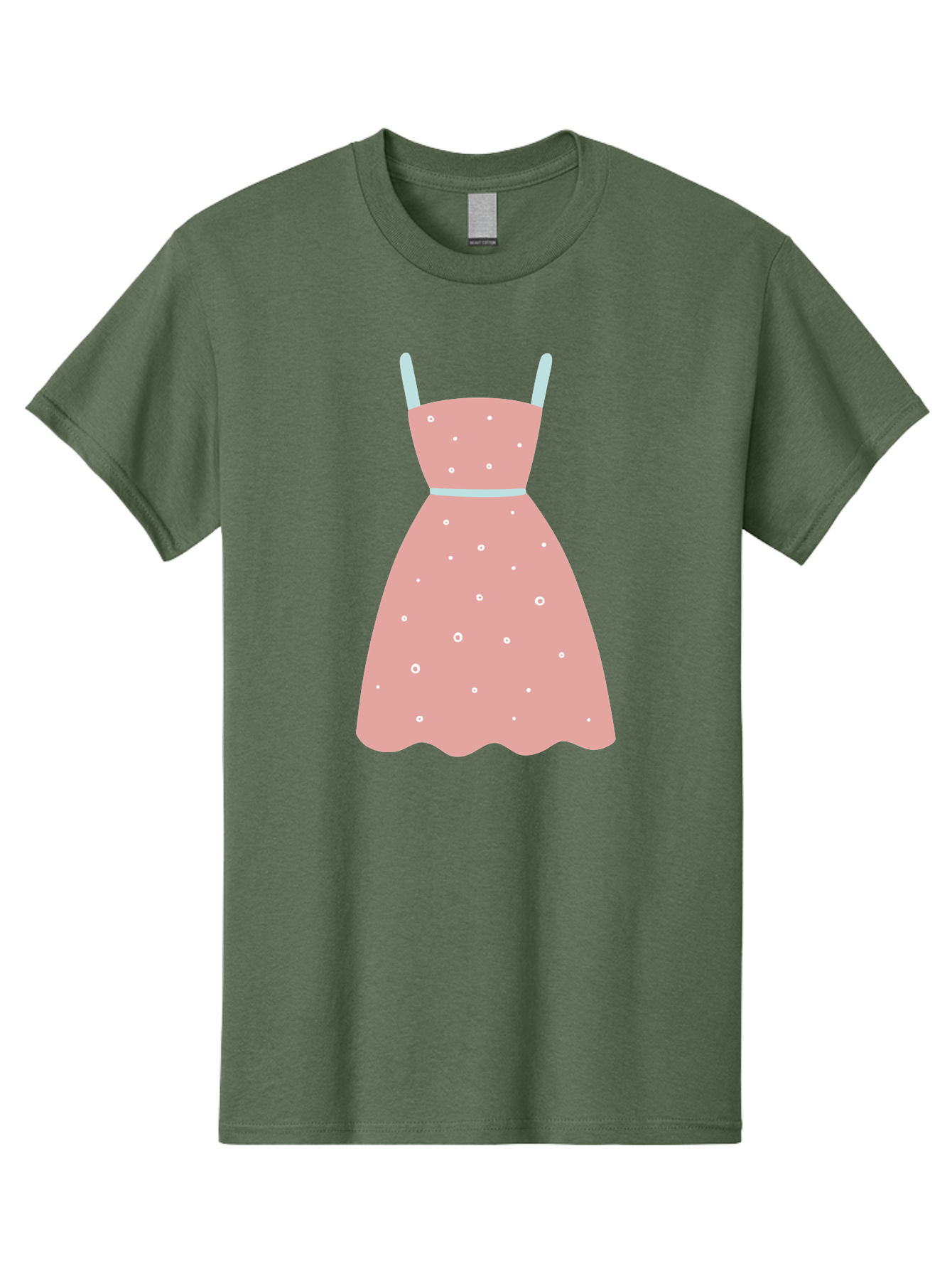 Polka-Dot-Dress Men'S Graphic Tee, 100% Cotton, Comfortable Casual Summer Wear, Machine Washable, Pink Dress, Polka Dot Pattern, Feminine Fashion, Elegant Design, White Accents, Stylish Clothing, Retro Style, Women'S Wear, Polka Dot Dress Aac085 3