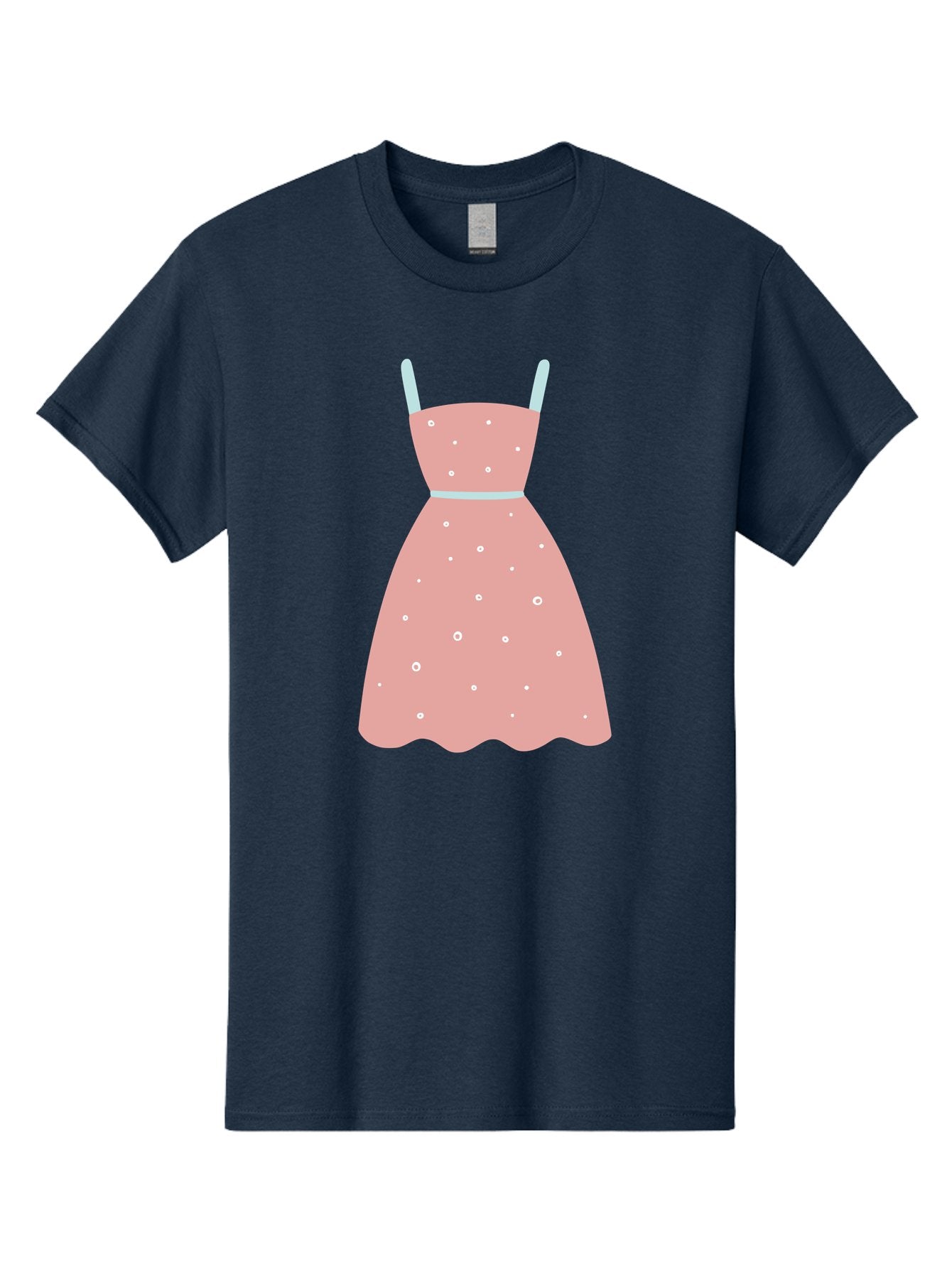 Polka-Dot-Dress Men'S Graphic Tee, 100% Cotton, Comfortable Casual Summer Wear, Machine Washable, Pink Dress, Polka Dot Pattern, Feminine Fashion, Elegant Design, White Accents, Stylish Clothing, Retro Style, Women'S Wear, Polka Dot Dress Aac085 11