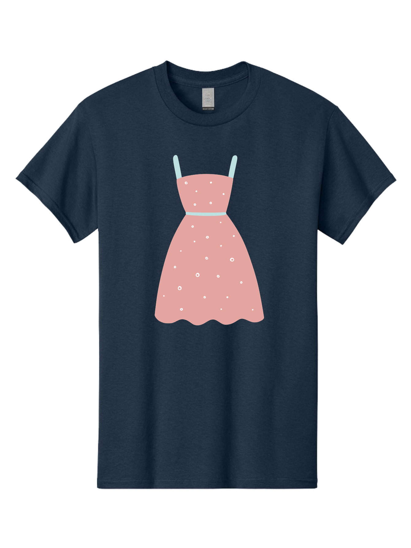 Polka-Dot-Dress Men'S Graphic Tee, 100% Cotton, Comfortable Casual Summer Wear, Machine Washable, Pink Dress, Polka Dot Pattern, Feminine Fashion, Elegant Design, White Accents, Stylish Clothing, Retro Style, Women'S Wear, Polka Dot Dress Aac085 7