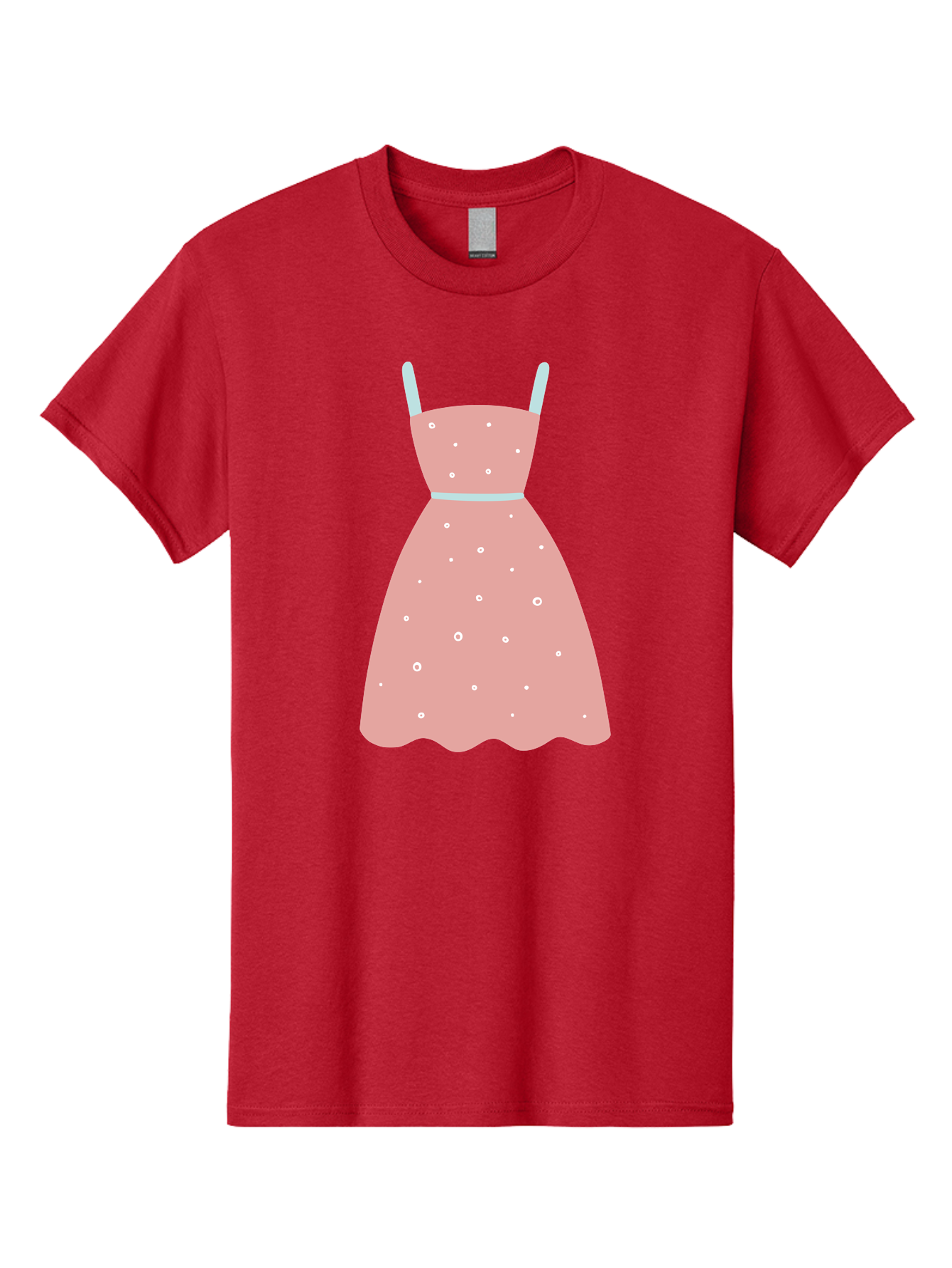 Polka-Dot-Dress Men'S Graphic Tee, 100% Cotton, Comfortable Casual Summer Wear, Machine Washable, Pink Dress, Polka Dot Pattern, Feminine Fashion, Elegant Design, White Accents, Stylish Clothing, Retro Style, Women'S Wear, Polka Dot Dress Aac085 27