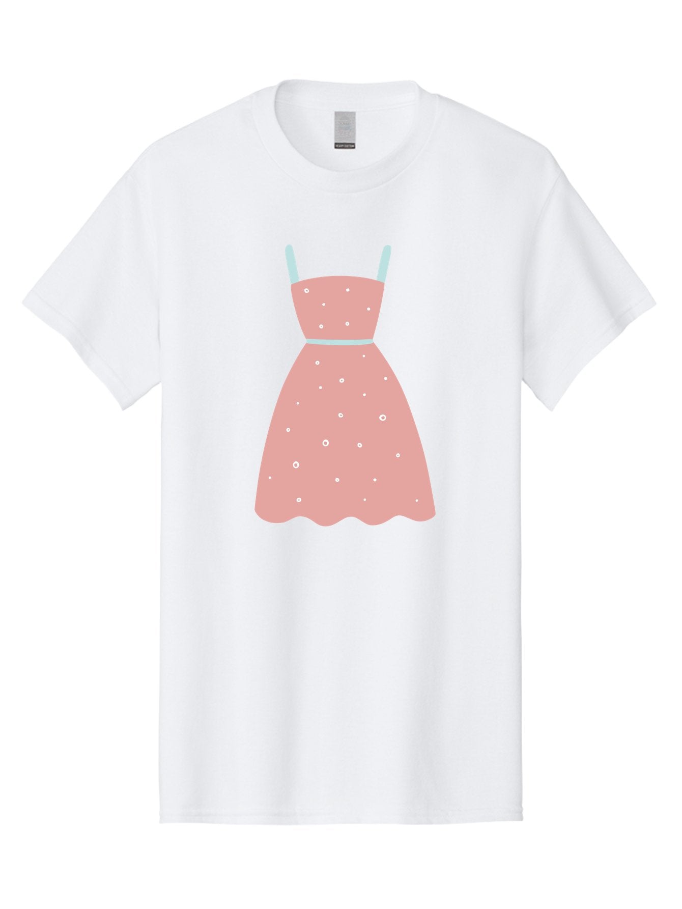 Polka-Dot-Dress Men'S Graphic Tee, 100% Cotton, Comfortable Casual Summer Wear, Machine Washable, Pink Dress, Polka Dot Pattern, Feminine Fashion, Elegant Design, White Accents, Stylish Clothing, Retro Style, Women'S Wear, Polka Dot Dress Aac085 7