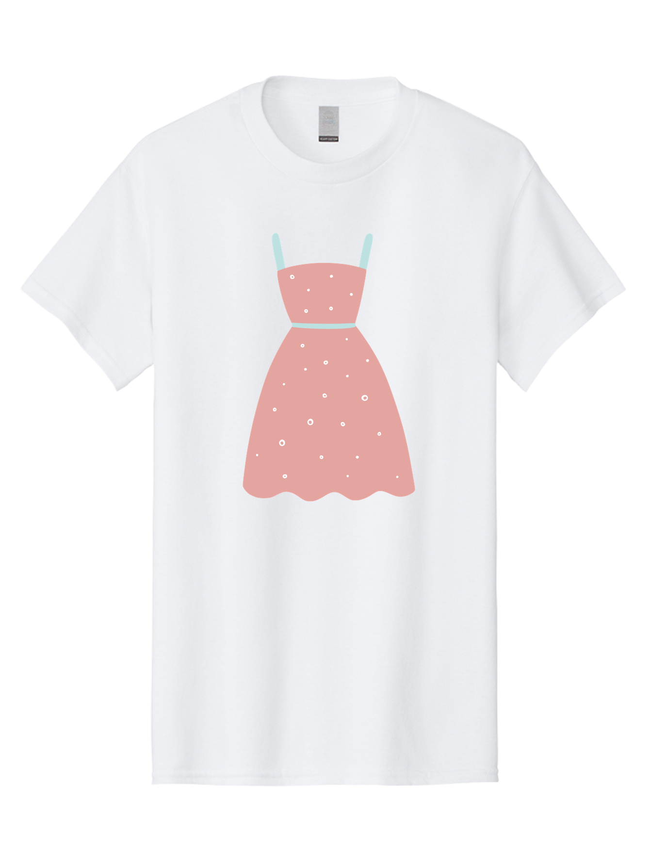 Polka-Dot-Dress Men'S Graphic Tee, 100% Cotton, Comfortable Casual Summer Wear, Machine Washable, Pink Dress, Polka Dot Pattern, Feminine Fashion, Elegant Design, White Accents, Stylish Clothing, Retro Style, Women'S Wear, Polka Dot Dress Aac085 25