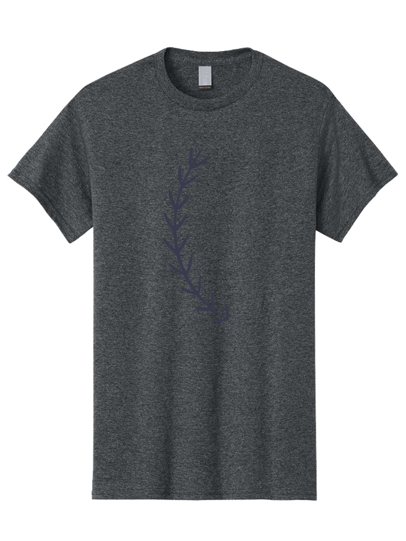 Purple-Branch Men'S Graphic Tee, 100% Cotton, Comfortable Casual Summer Wear, Machine Washable, Hand Drawn Purple Branch, Simple Design, Minimalist Art, Dark Purple Lines, Leafy Pattern, Abstract Illustration, Artistic Expression Aac088