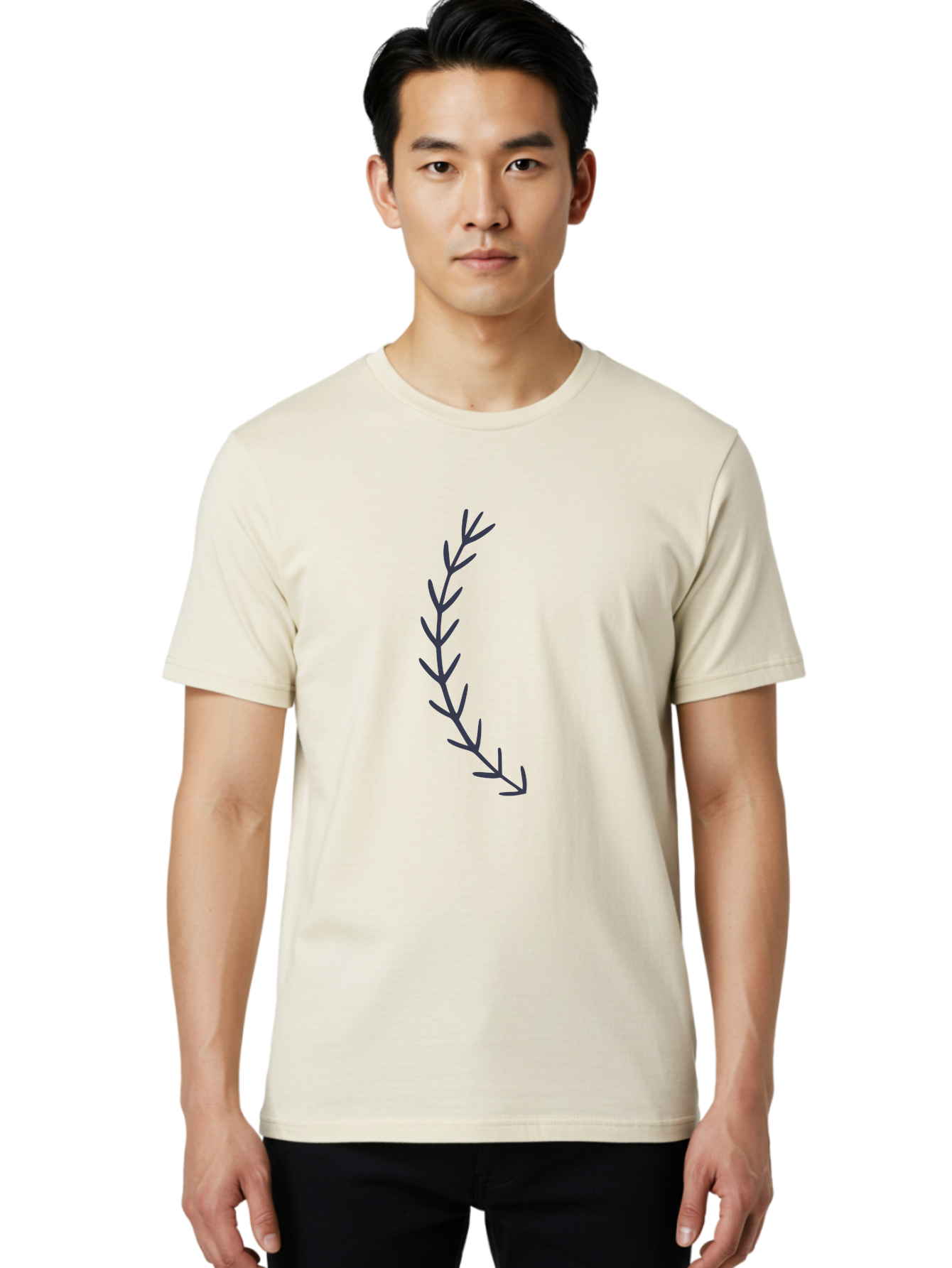 Purple-Branch Men'S Graphic Tee, 100% Cotton, Comfortable Casual Summer Wear, Machine Washable, Hand Drawn Purple Branch, Simple Design, Minimalist Art, Dark Purple Lines, Leafy Pattern, Abstract Illustration, Artistic Expression Aac088 20