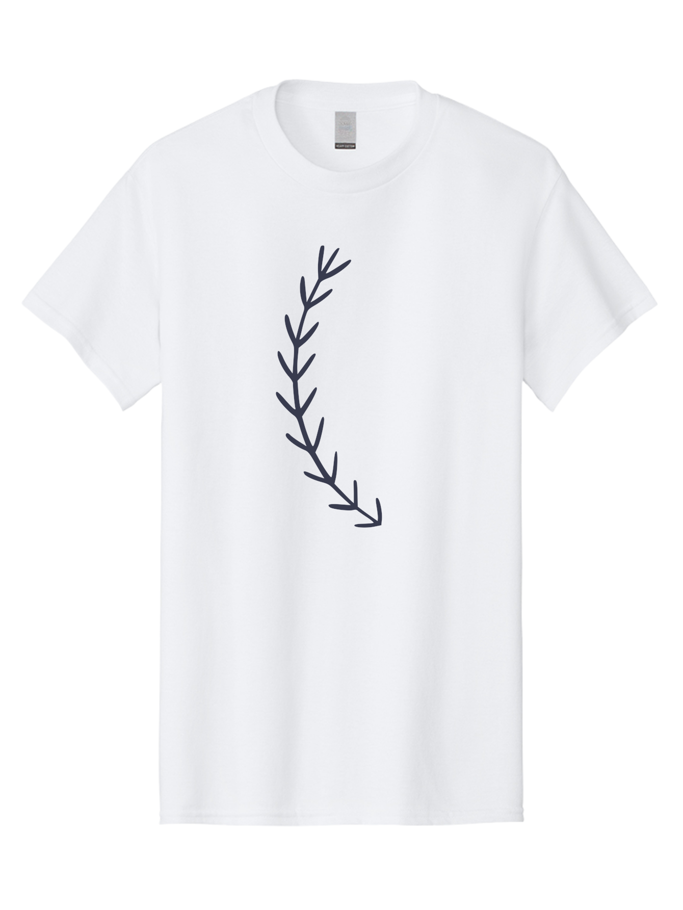 Purple-Branch Men'S Graphic Tee, 100% Cotton, Comfortable Casual Summer Wear, Machine Washable, Hand Drawn Purple Branch, Simple Design, Minimalist Art, Dark Purple Lines, Leafy Pattern, Abstract Illustration, Artistic Expression Aac088 23