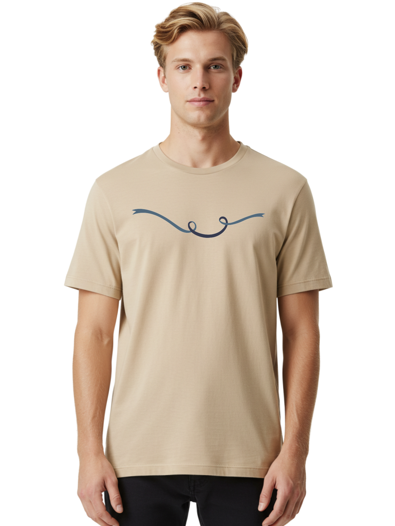 Purple-Swirl Men'S Graphic Tee, 100% Cotton, Comfortable Casual Summer Wear, Machine Washable, Purple Swirl, Abstract Design, Wavy Line, Decorative Element, Artistic Flourish, Minimalist Art, Modern Graphic Aac089 24