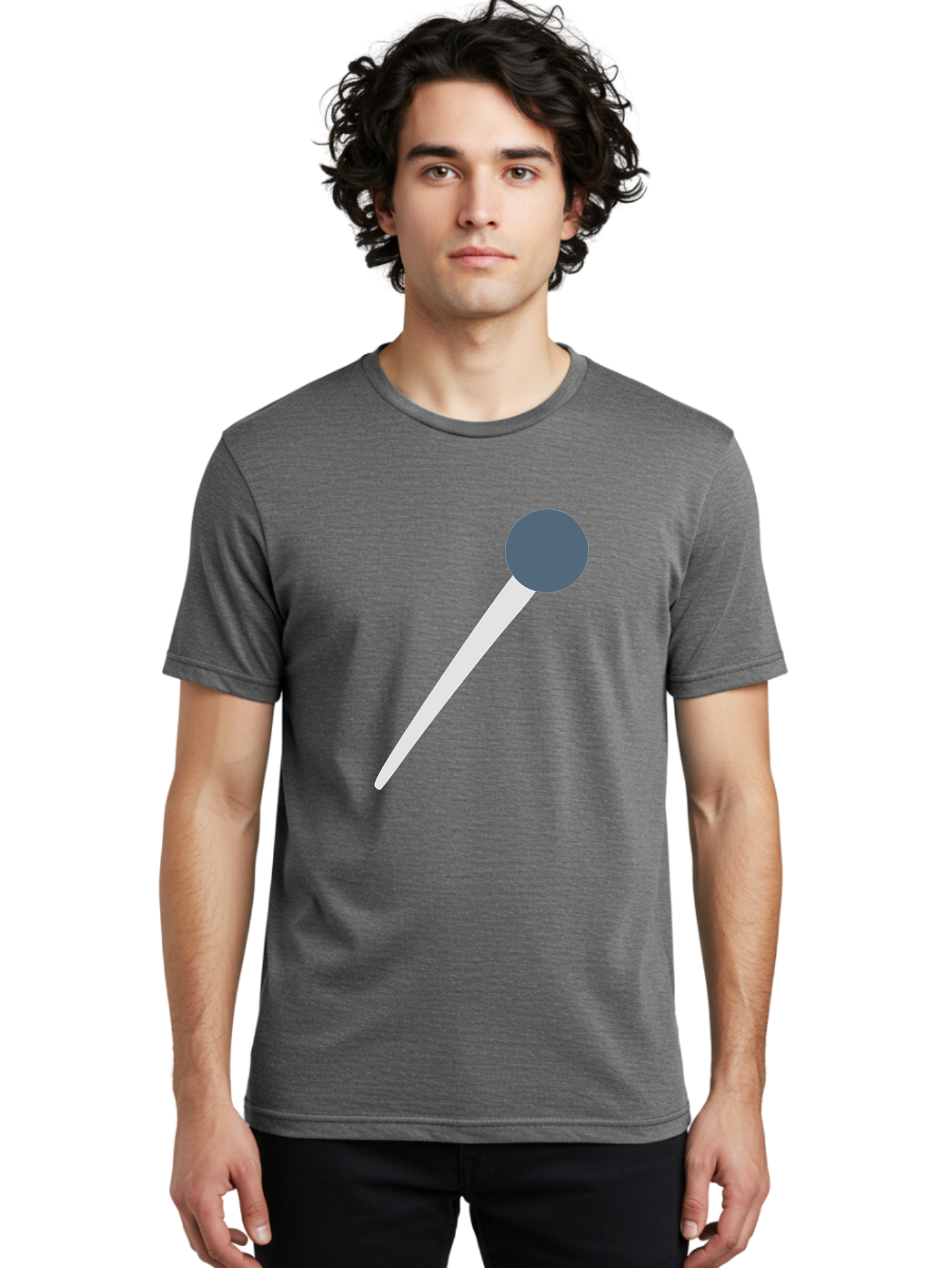 Push-Pin Men'S Graphic Tee, 100% Cotton, Comfortable Casual Summer Wear, Machine Washable, Push Pin, Office Supply, Gray Head, White Shaft, Graphic Icon, Minimalist Design, Simple Illustration Aac090 14