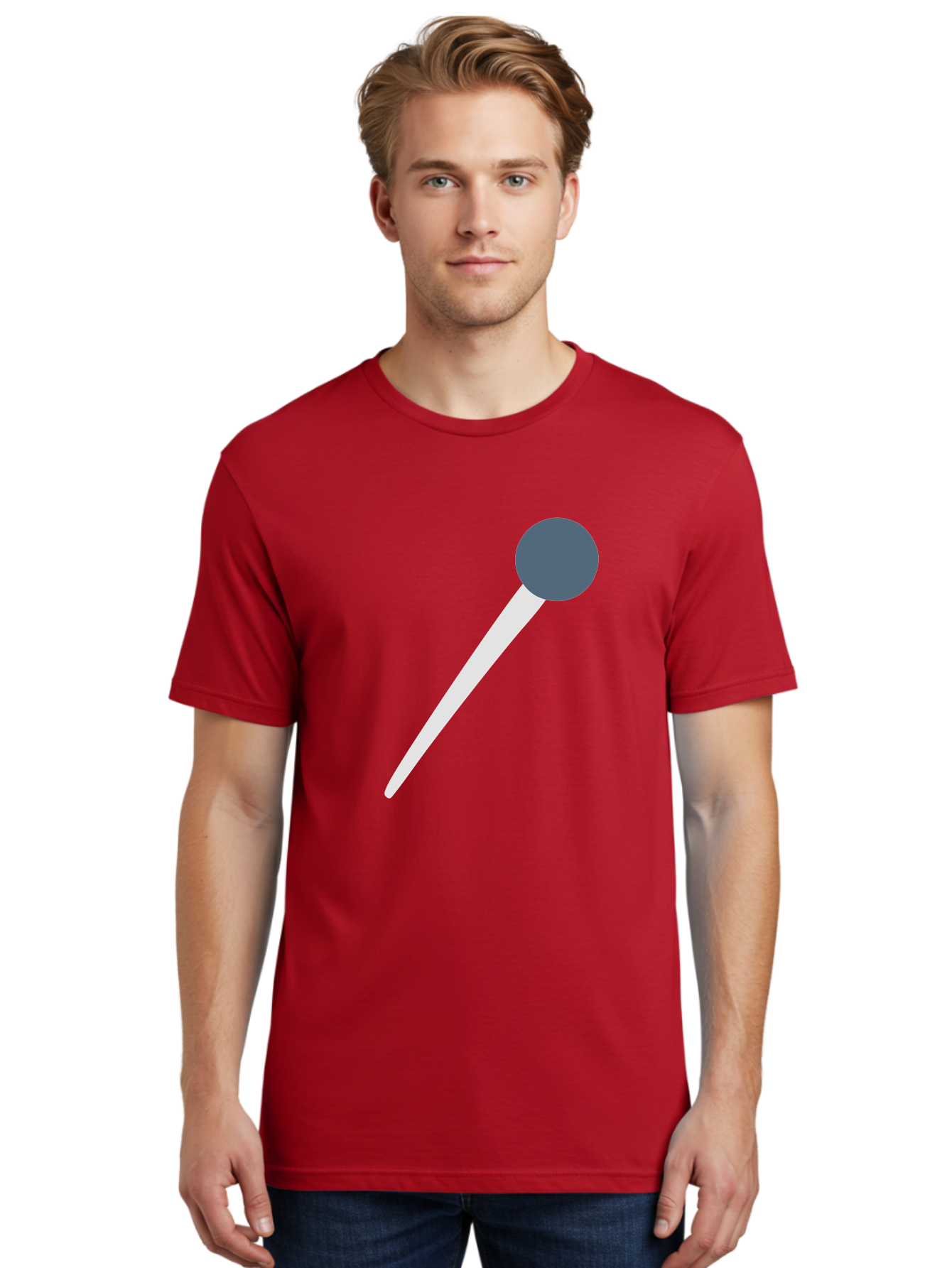 Push-Pin Men'S Graphic Tee, 100% Cotton, Comfortable Casual Summer Wear, Machine Washable, Push Pin, Office Supply, Gray Head, White Shaft, Graphic Icon, Minimalist Design, Simple Illustration Aac090 12
