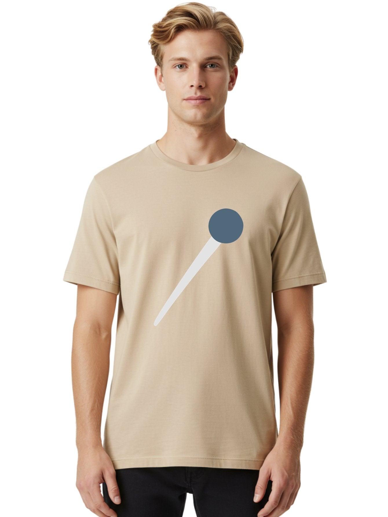 Push-Pin Men'S Graphic Tee, 100% Cotton, Comfortable Casual Summer Wear, Machine Washable, Push Pin, Office Supply, Gray Head, White Shaft, Graphic Icon, Minimalist Design, Simple Illustration Aac090 27