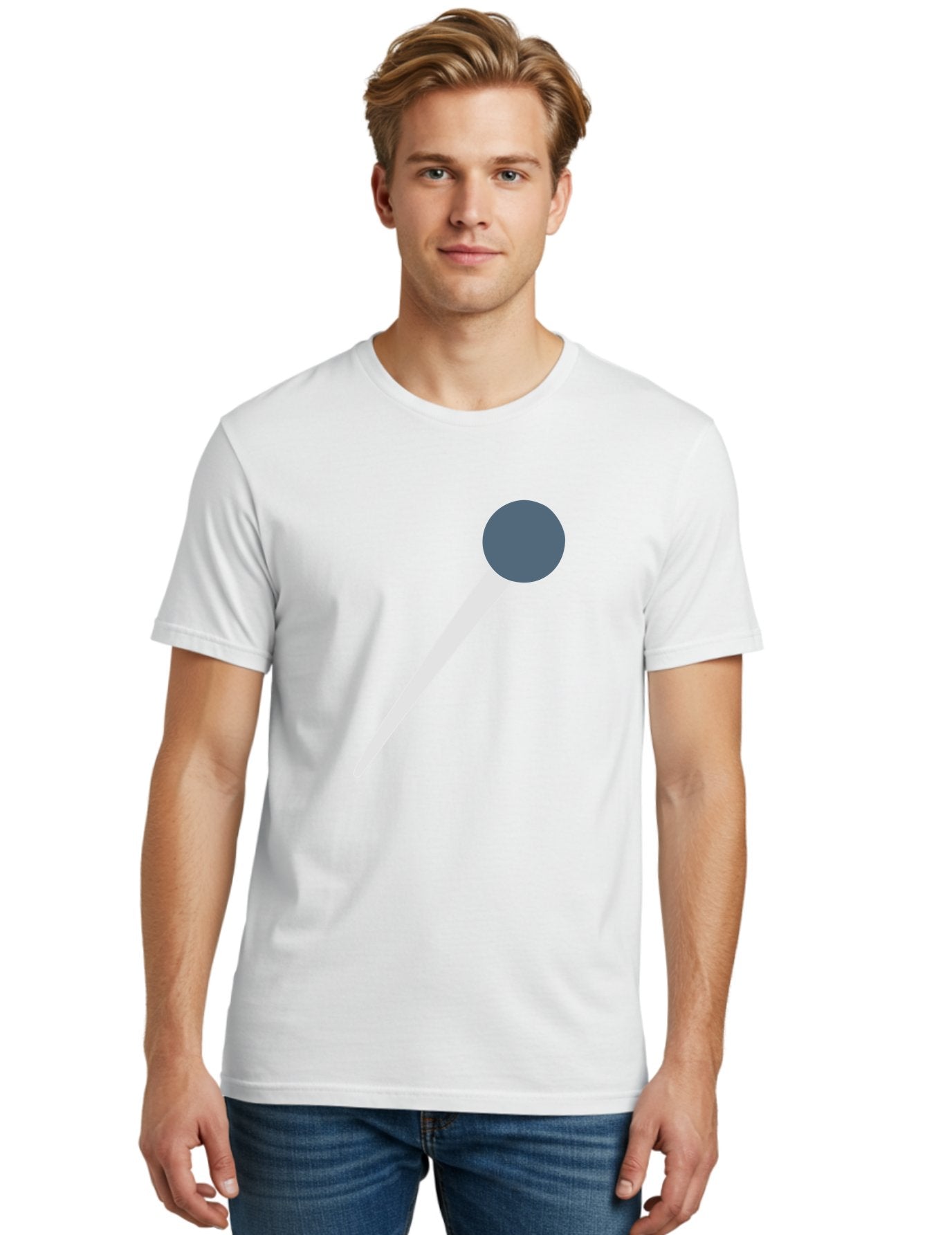 Push-Pin Men'S Graphic Tee, 100% Cotton, Comfortable Casual Summer Wear, Machine Washable, Push Pin, Office Supply, Gray Head, White Shaft, Graphic Icon, Minimalist Design, Simple Illustration Aac090 21