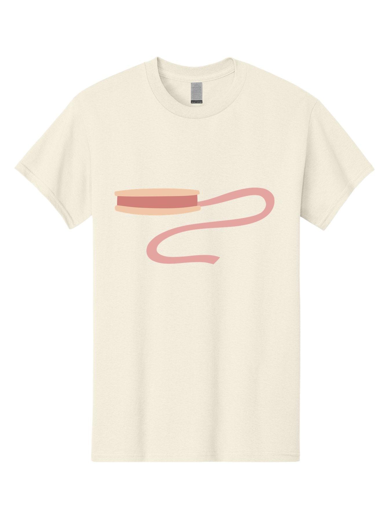 Ribbon-Spool Men'S Graphic Tee, 100% Cotton, Comfortable Casual Summer Wear, Machine Washable, Pink Ribbon, Spool Of Ribbon, Crafting Supplies, Sewing Accessories, Decorative Tape, Gift Wrapping, Pastel Colors Aac091