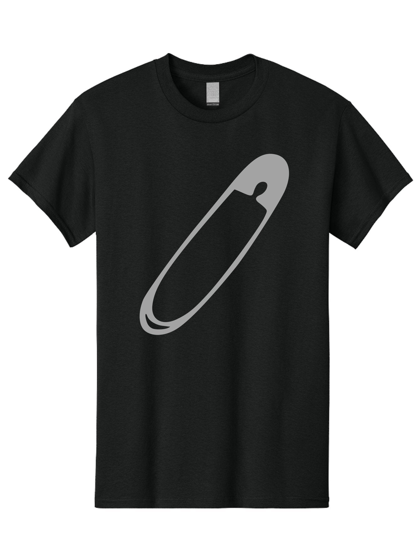 Safety-Pin-1 Men'S Graphic Tee, 100% Cotton, Comfortable Casual Summer Wear, Machine Washable, Safety Pin, Gray Metal, Simple Design, Minimalist Style, Utility Icon, Fashion Accessory, Office Supply Aac094 11