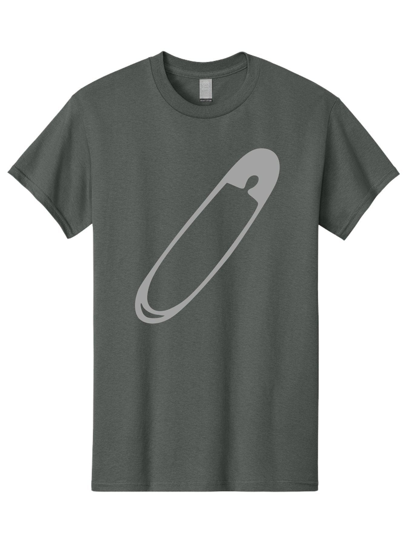 Safety-Pin-1 Men'S Graphic Tee, 100% Cotton, Comfortable Casual Summer Wear, Machine Washable, Safety Pin, Gray Metal, Simple Design, Minimalist Style, Utility Icon, Fashion Accessory, Office Supply Aac094 4