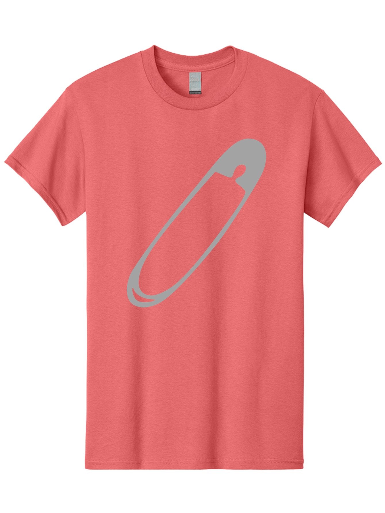 Safety-Pin-1 Men'S Graphic Tee, 100% Cotton, Comfortable Casual Summer Wear, Machine Washable, Safety Pin, Gray Metal, Simple Design, Minimalist Style, Utility Icon, Fashion Accessory, Office Supply Aac094 7