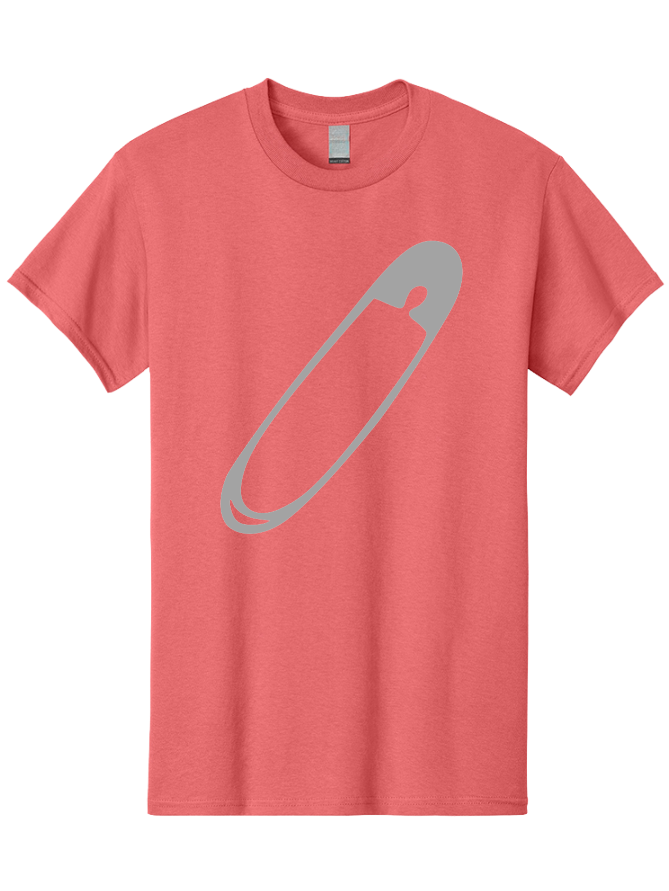 Safety-Pin-1 Men'S Graphic Tee, 100% Cotton, Comfortable Casual Summer Wear, Machine Washable, Safety Pin, Gray Metal, Simple Design, Minimalist Style, Utility Icon, Fashion Accessory, Office Supply Aac094 25