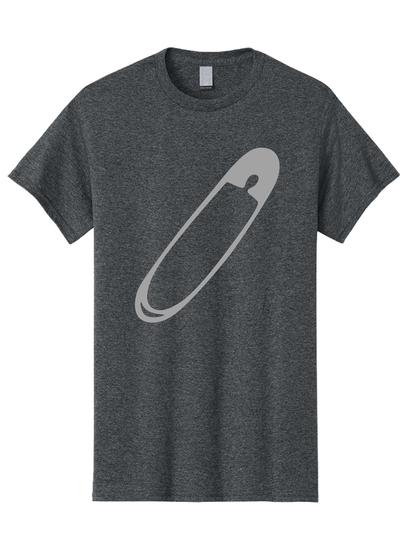 Safety-Pin-1 Men'S Graphic Tee, 100% Cotton, Comfortable Casual Summer Wear, Machine Washable, Safety Pin, Gray Metal, Simple Design, Minimalist Style, Utility Icon, Fashion Accessory, Office Supply Aac094 10