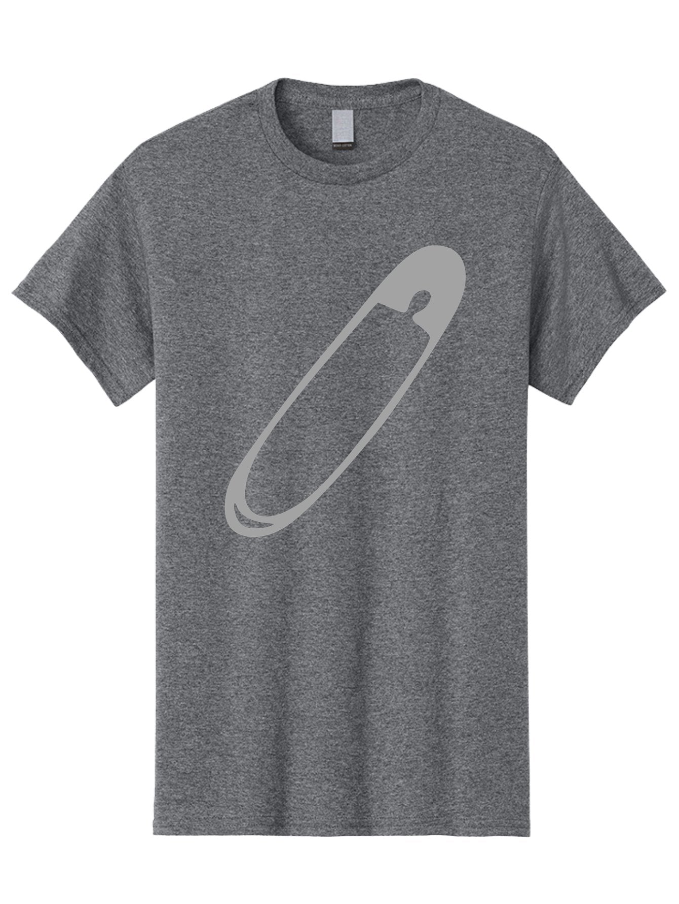 Safety-Pin-1 Men'S Graphic Tee, 100% Cotton, Comfortable Casual Summer Wear, Machine Washable, Safety Pin, Gray Metal, Simple Design, Minimalist Style, Utility Icon, Fashion Accessory, Office Supply Aac094 15