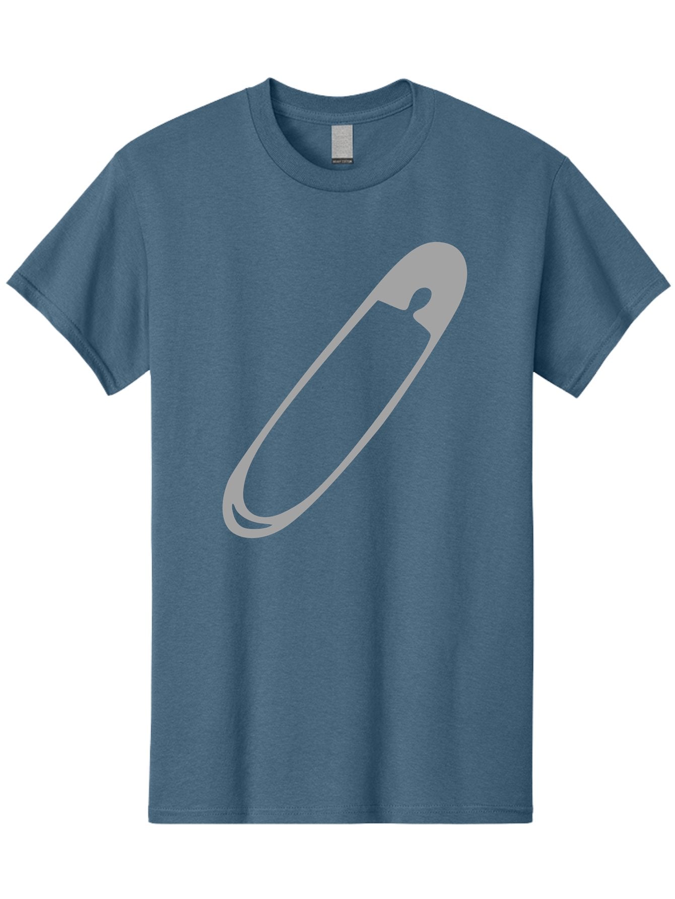 Safety-Pin-1 Men'S Graphic Tee, 100% Cotton, Comfortable Casual Summer Wear, Machine Washable, Safety Pin, Gray Metal, Simple Design, Minimalist Style, Utility Icon, Fashion Accessory, Office Supply Aac094 3