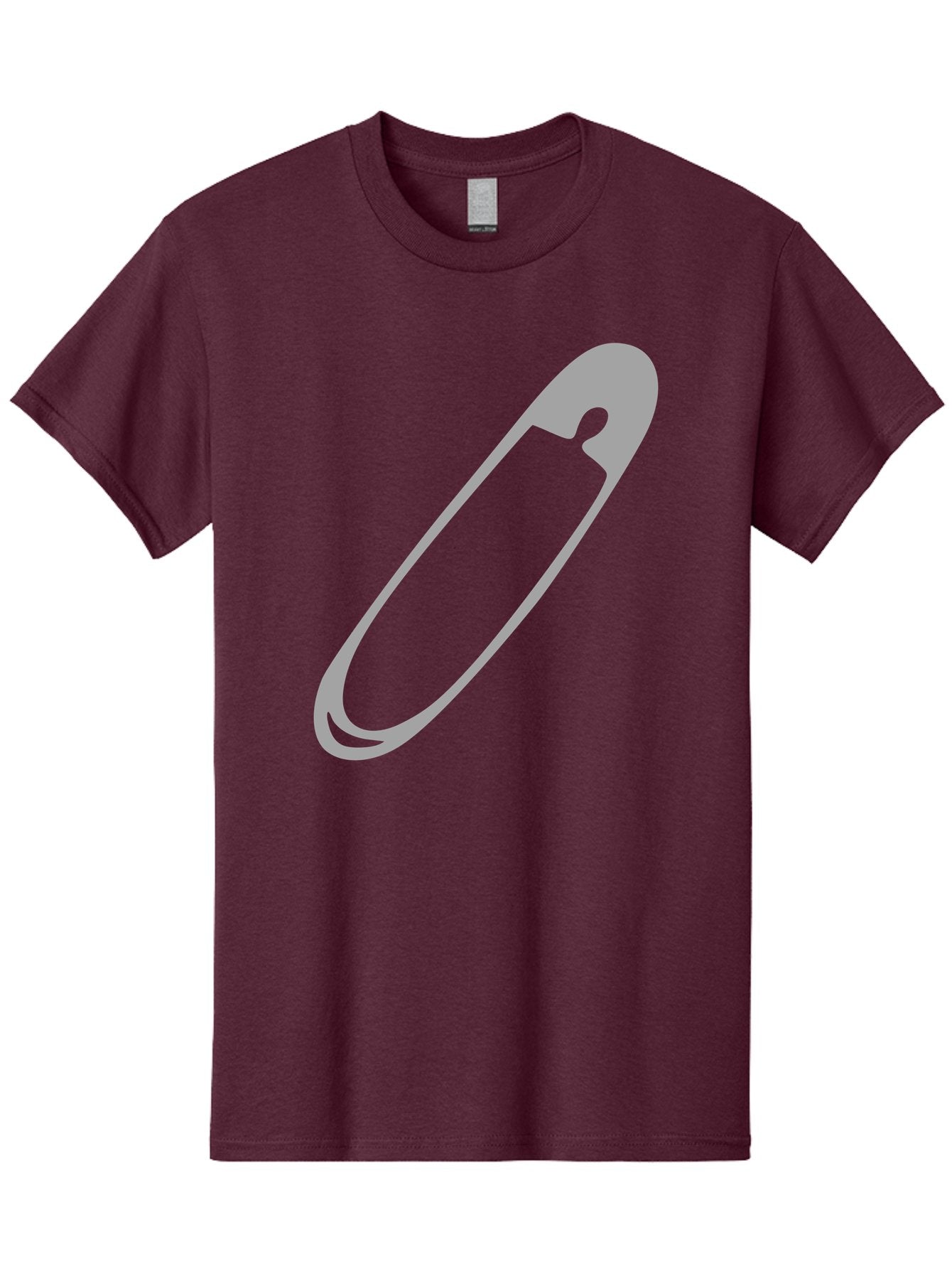 Safety-Pin-1 Men'S Graphic Tee, 100% Cotton, Comfortable Casual Summer Wear, Machine Washable, Safety Pin, Gray Metal, Simple Design, Minimalist Style, Utility Icon, Fashion Accessory, Office Supply Aac094 14