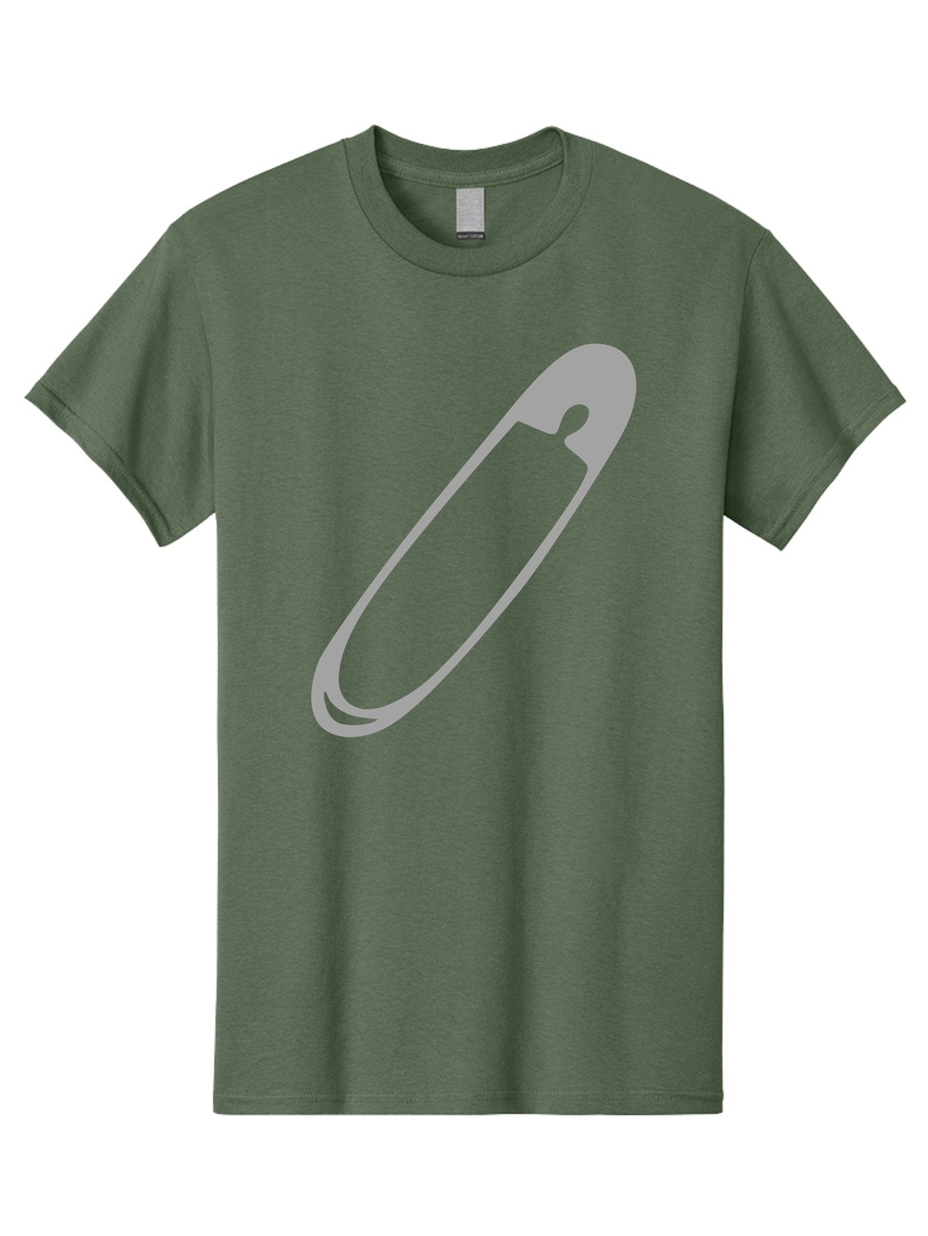 Safety-Pin-1 Men'S Graphic Tee, 100% Cotton, Comfortable Casual Summer Wear, Machine Washable, Safety Pin, Gray Metal, Simple Design, Minimalist Style, Utility Icon, Fashion Accessory, Office Supply Aac094 5