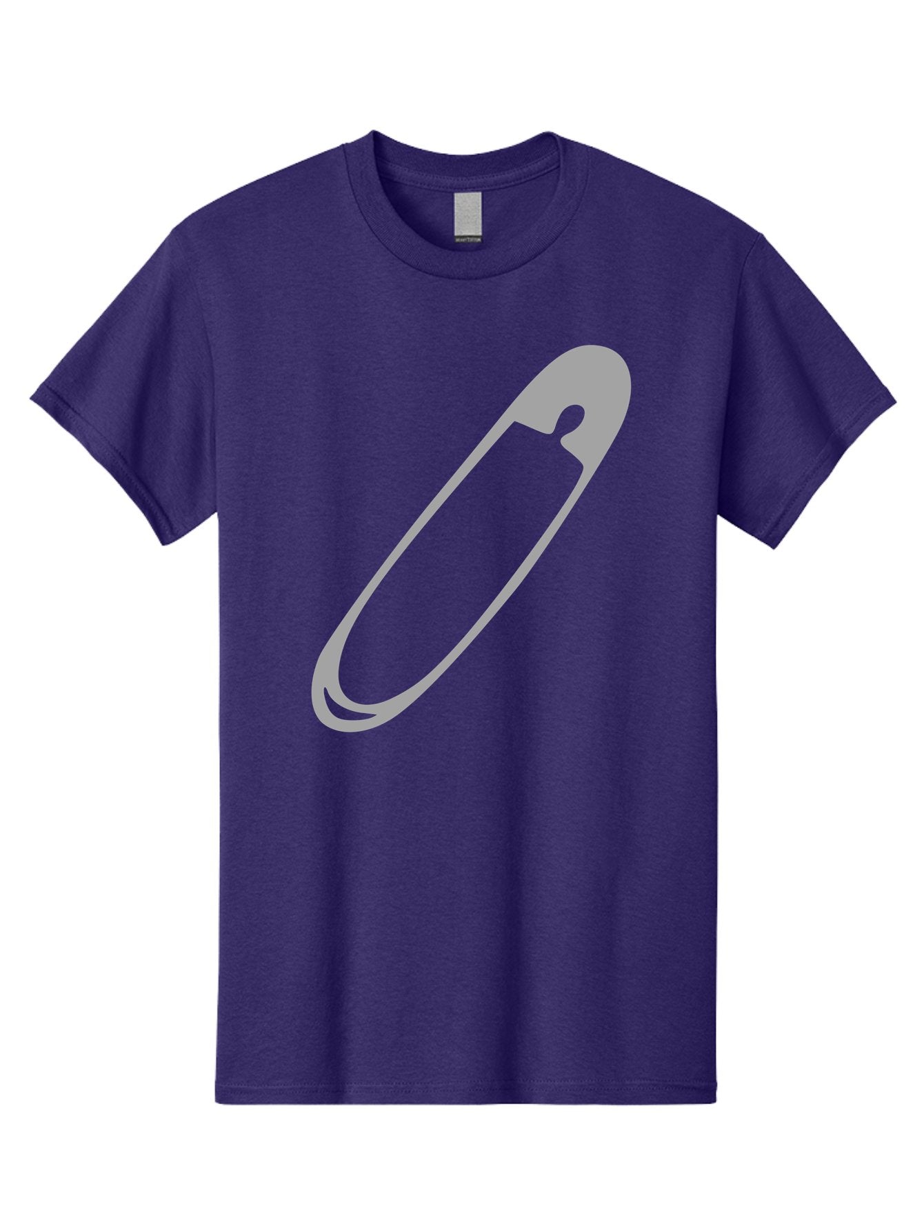 Safety-Pin-1 Men'S Graphic Tee, 100% Cotton, Comfortable Casual Summer Wear, Machine Washable, Safety Pin, Gray Metal, Simple Design, Minimalist Style, Utility Icon, Fashion Accessory, Office Supply Aac094 9