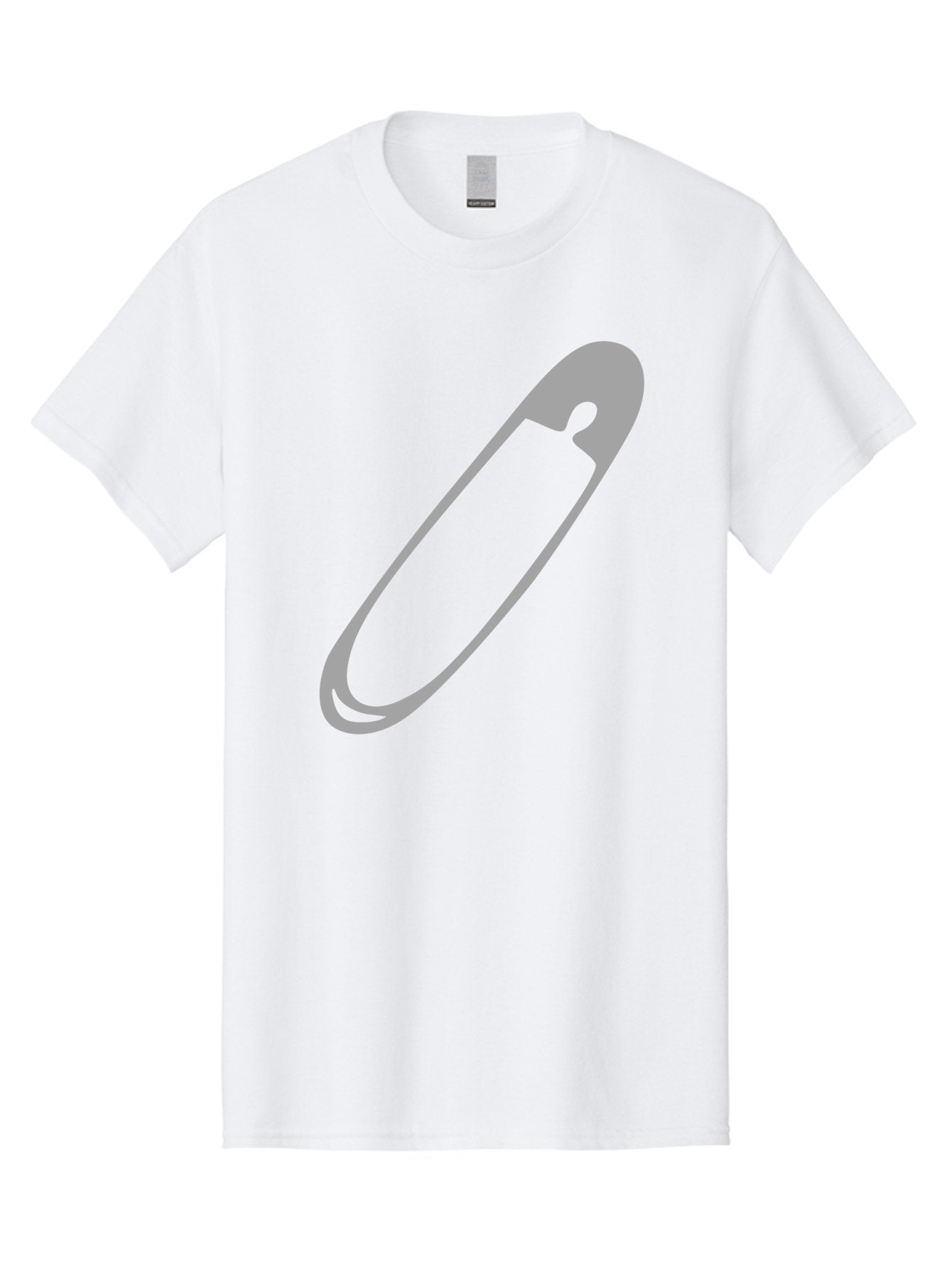 Safety-Pin-1 Men'S Graphic Tee, 100% Cotton, Comfortable Casual Summer Wear, Machine Washable, Safety Pin, Gray Metal, Simple Design, Minimalist Style, Utility Icon, Fashion Accessory, Office Supply Aac094 8