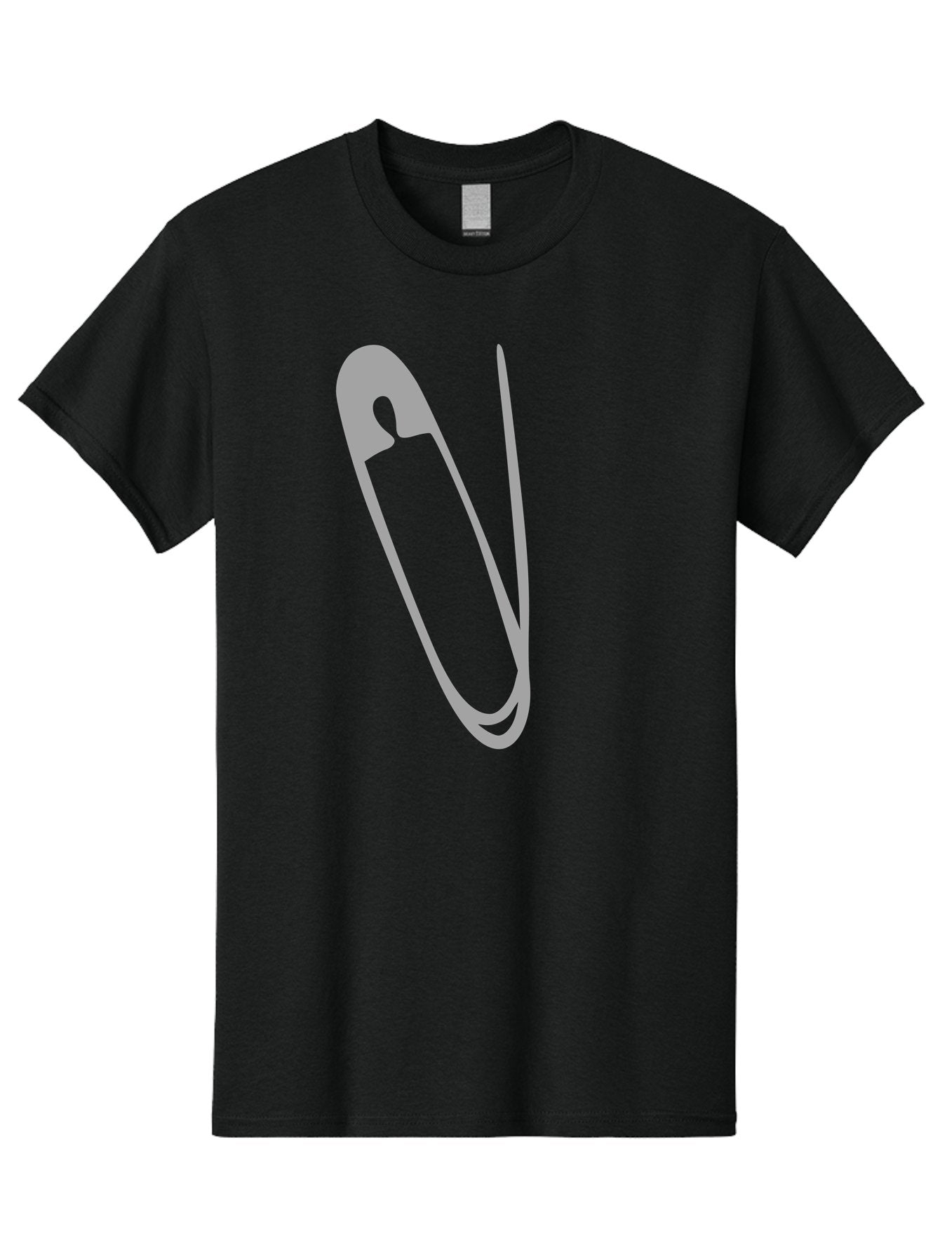 Safety-Pin Men'S Graphic Tee, 100% Cotton, Comfortable Casual Summer Wear, Machine Washable, Safety Pin, Gray Safety Pin, Pin Icon, Gray Icon, Simple Design, Minimalist Graphic, Safety Pin Illustration Aac095 7