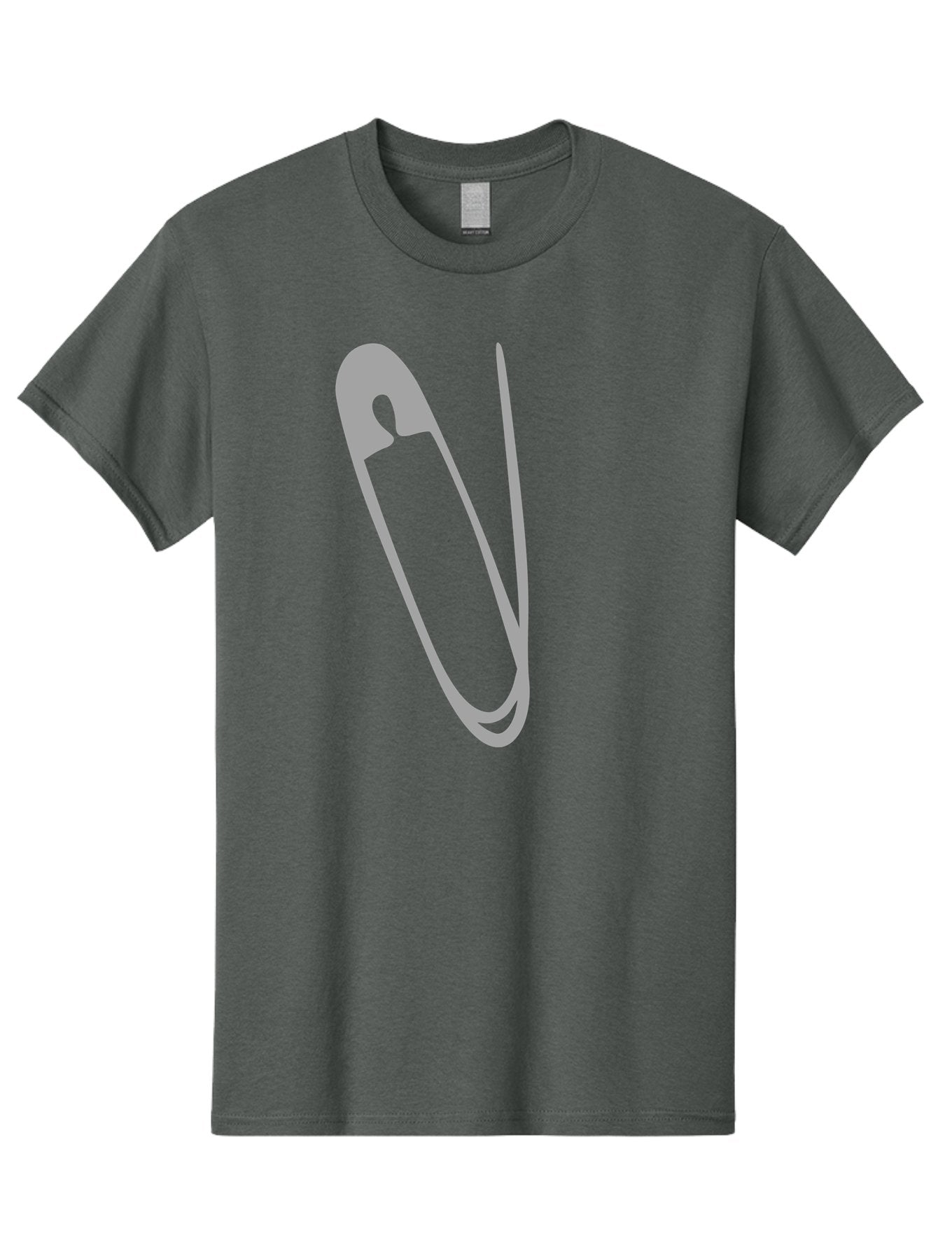 Safety-Pin Men'S Graphic Tee, 100% Cotton, Comfortable Casual Summer Wear, Machine Washable, Safety Pin, Gray Safety Pin, Pin Icon, Gray Icon, Simple Design, Minimalist Graphic, Safety Pin Illustration Aac095 5
