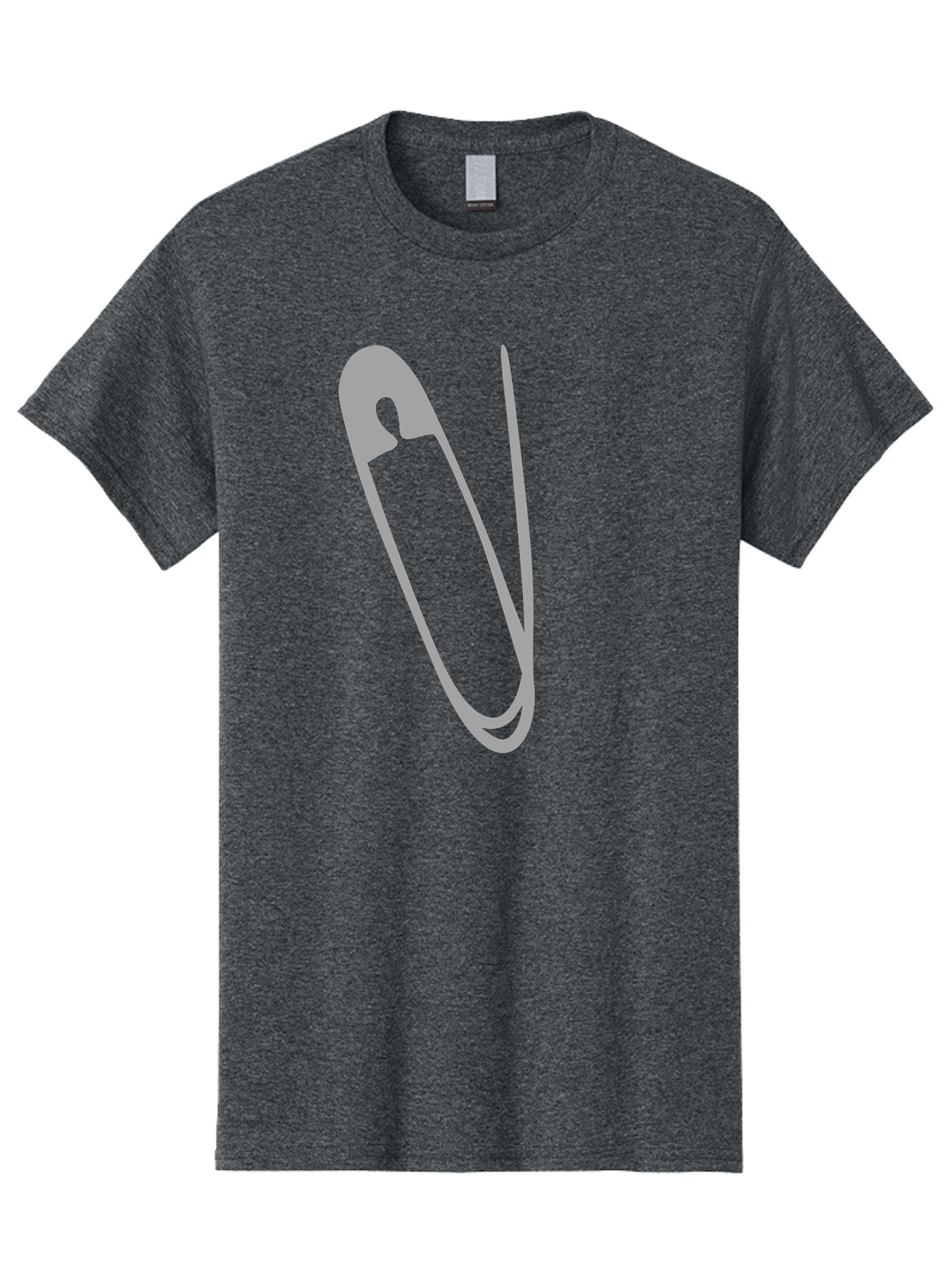 Safety-Pin Men'S Graphic Tee, 100% Cotton, Comfortable Casual Summer Wear, Machine Washable, Safety Pin, Gray Safety Pin, Pin Icon, Gray Icon, Simple Design, Minimalist Graphic, Safety Pin Illustration Aac095 4
