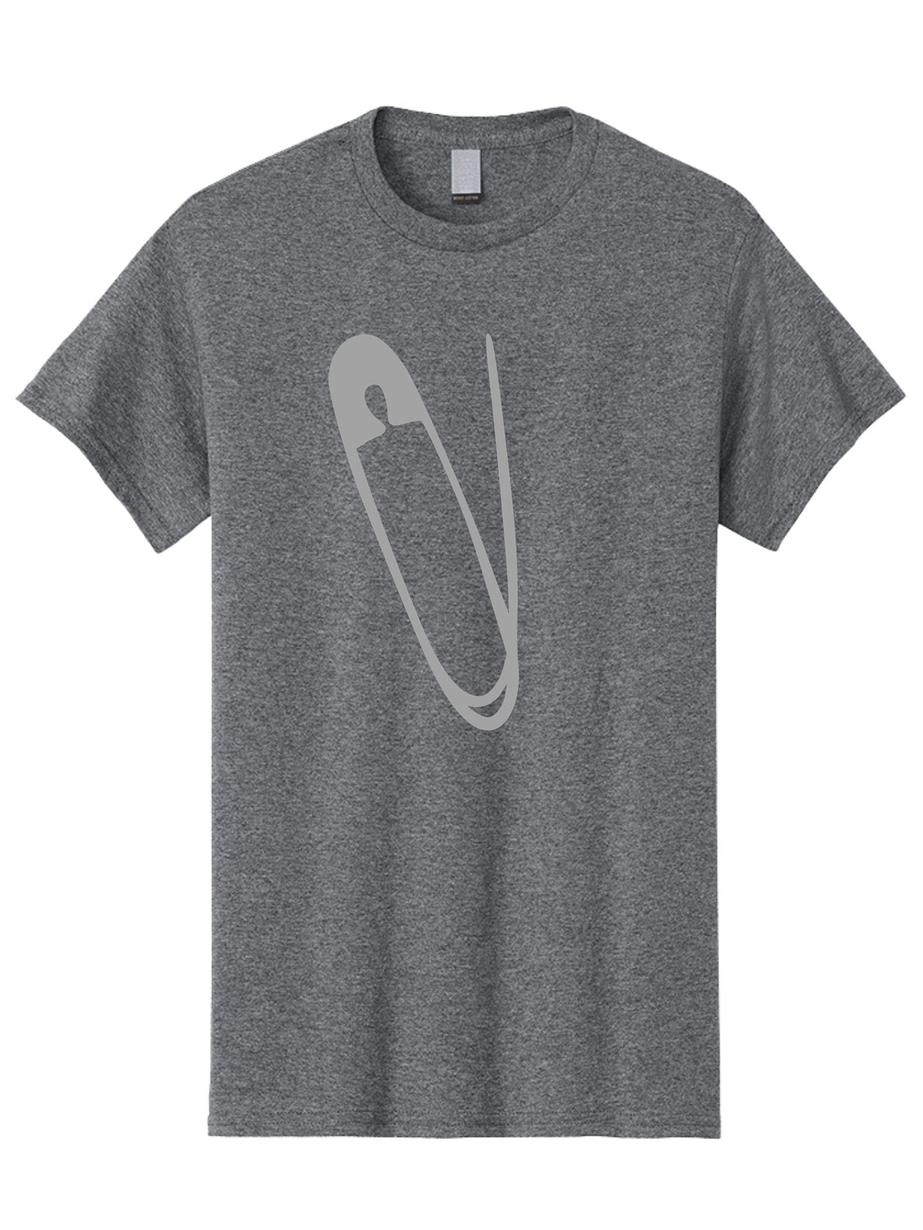 Safety-Pin Men'S Graphic Tee, 100% Cotton, Comfortable Casual Summer Wear, Machine Washable, Safety Pin, Gray Safety Pin, Pin Icon, Gray Icon, Simple Design, Minimalist Graphic, Safety Pin Illustration Aac095 6