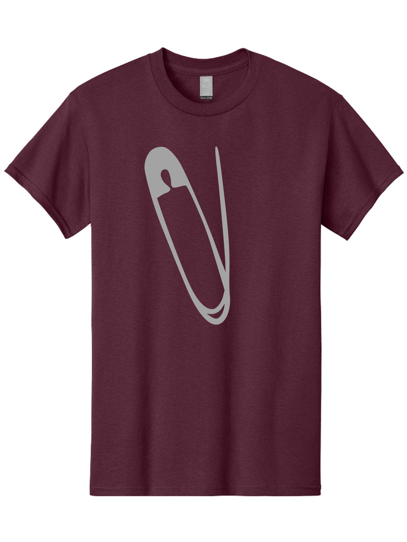 Safety-Pin Men'S Graphic Tee, 100% Cotton, Comfortable Casual Summer Wear, Machine Washable, Safety Pin, Gray Safety Pin, Pin Icon, Gray Icon, Simple Design, Minimalist Graphic, Safety Pin Illustration Aac095 8
