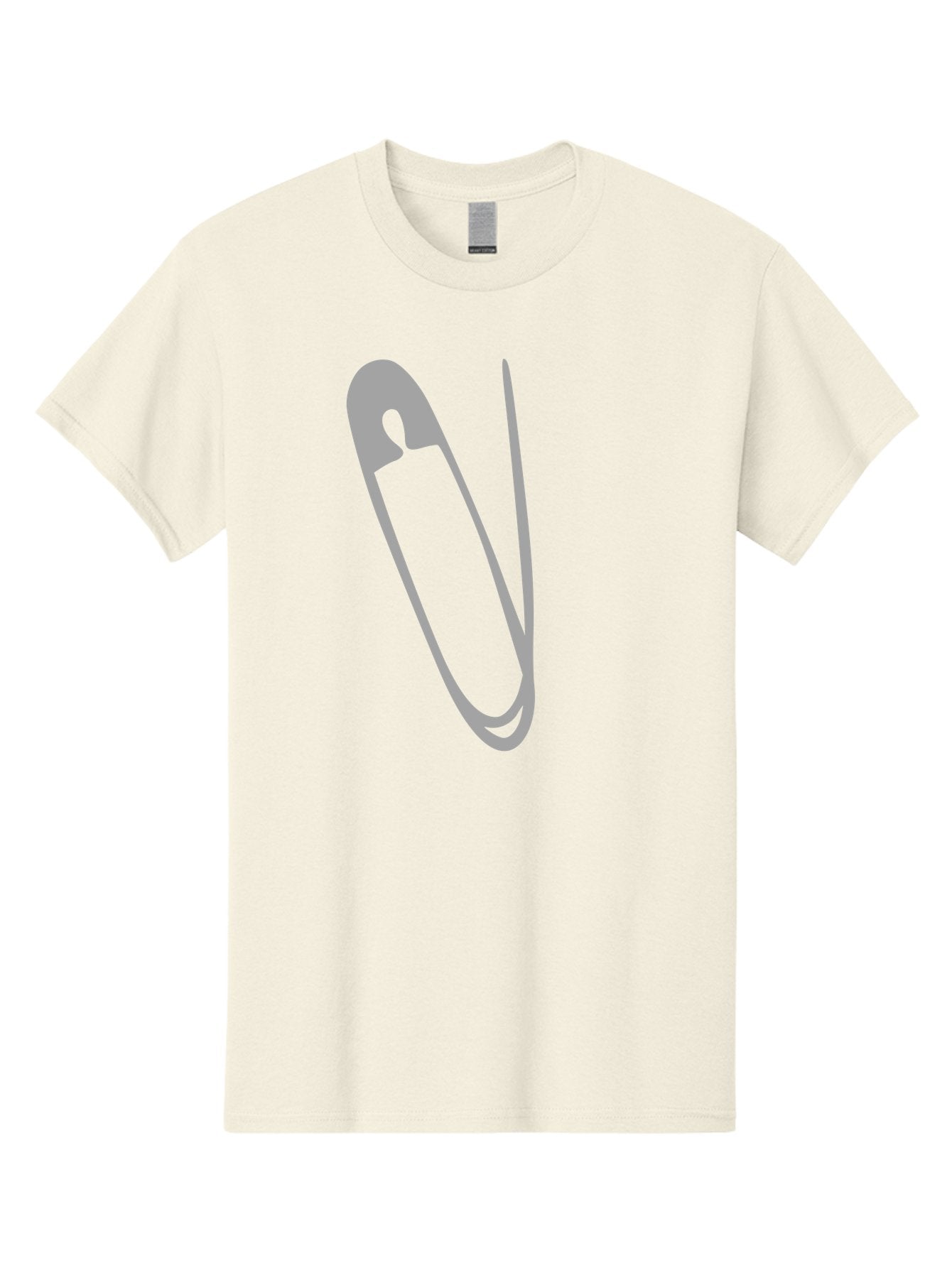 Safety-Pin Men'S Graphic Tee, 100% Cotton, Comfortable Casual Summer Wear, Machine Washable, Safety Pin, Gray Safety Pin, Pin Icon, Gray Icon, Simple Design, Minimalist Graphic, Safety Pin Illustration Aac095