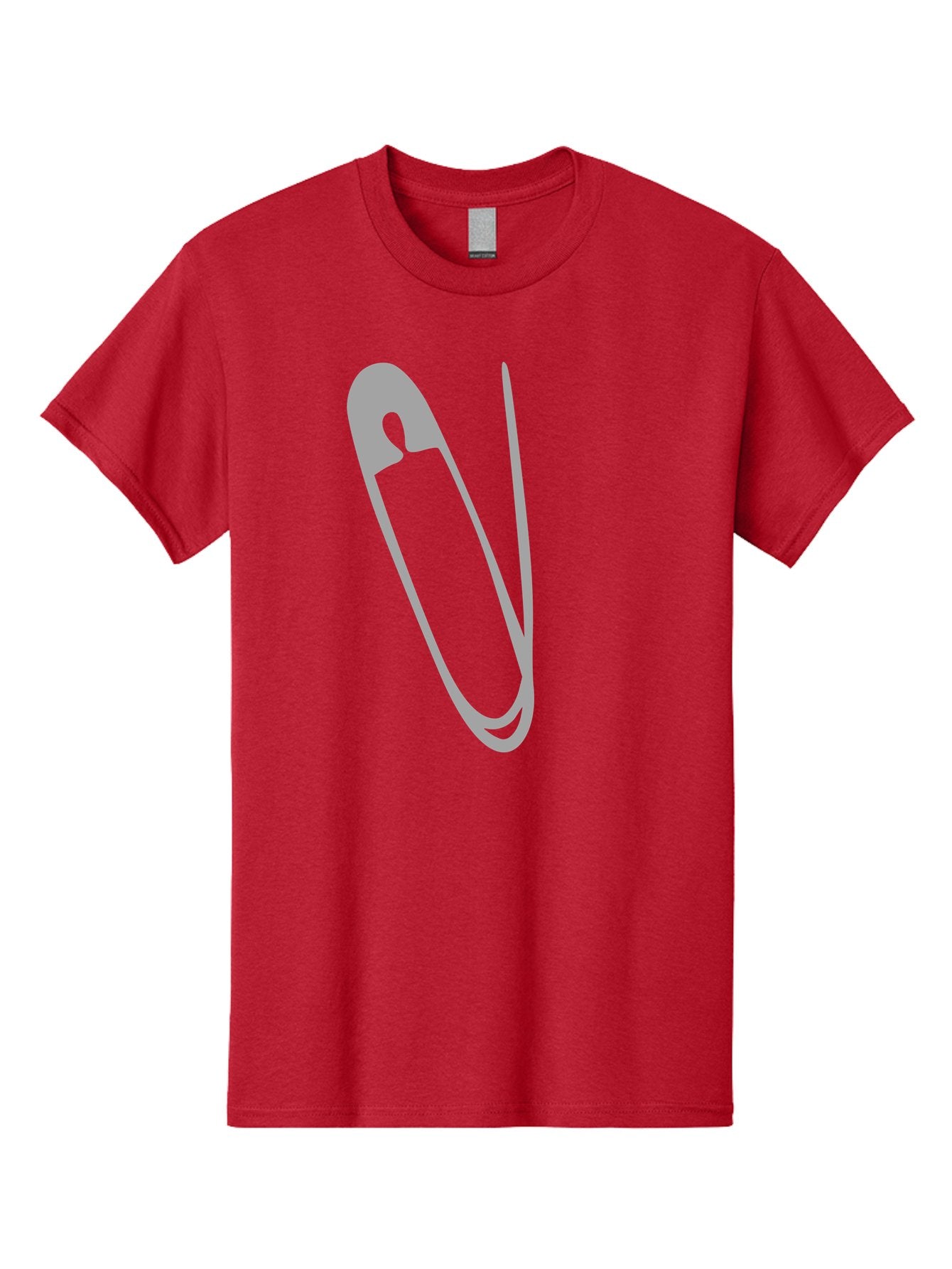 Safety-Pin Men'S Graphic Tee, 100% Cotton, Comfortable Casual Summer Wear, Machine Washable, Safety Pin, Gray Safety Pin, Pin Icon, Gray Icon, Simple Design, Minimalist Graphic, Safety Pin Illustration Aac095 11