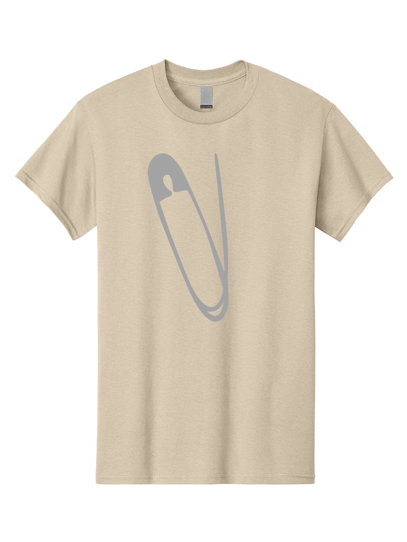 Safety-Pin Men'S Graphic Tee, 100% Cotton, Comfortable Casual Summer Wear, Machine Washable, Safety Pin, Gray Safety Pin, Pin Icon, Gray Icon, Simple Design, Minimalist Graphic, Safety Pin Illustration Aac095 3
