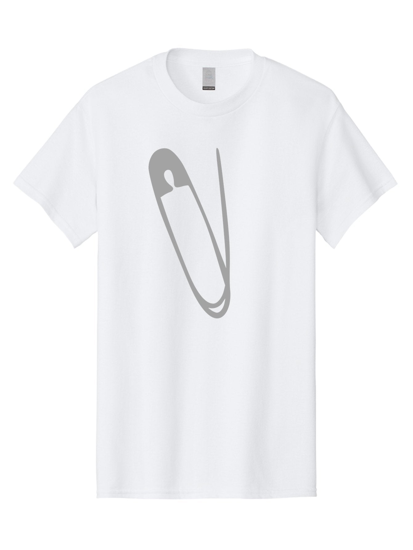 Safety-Pin Men'S Graphic Tee, 100% Cotton, Comfortable Casual Summer Wear, Machine Washable, Safety Pin, Gray Safety Pin, Pin Icon, Gray Icon, Simple Design, Minimalist Graphic, Safety Pin Illustration Aac095 9