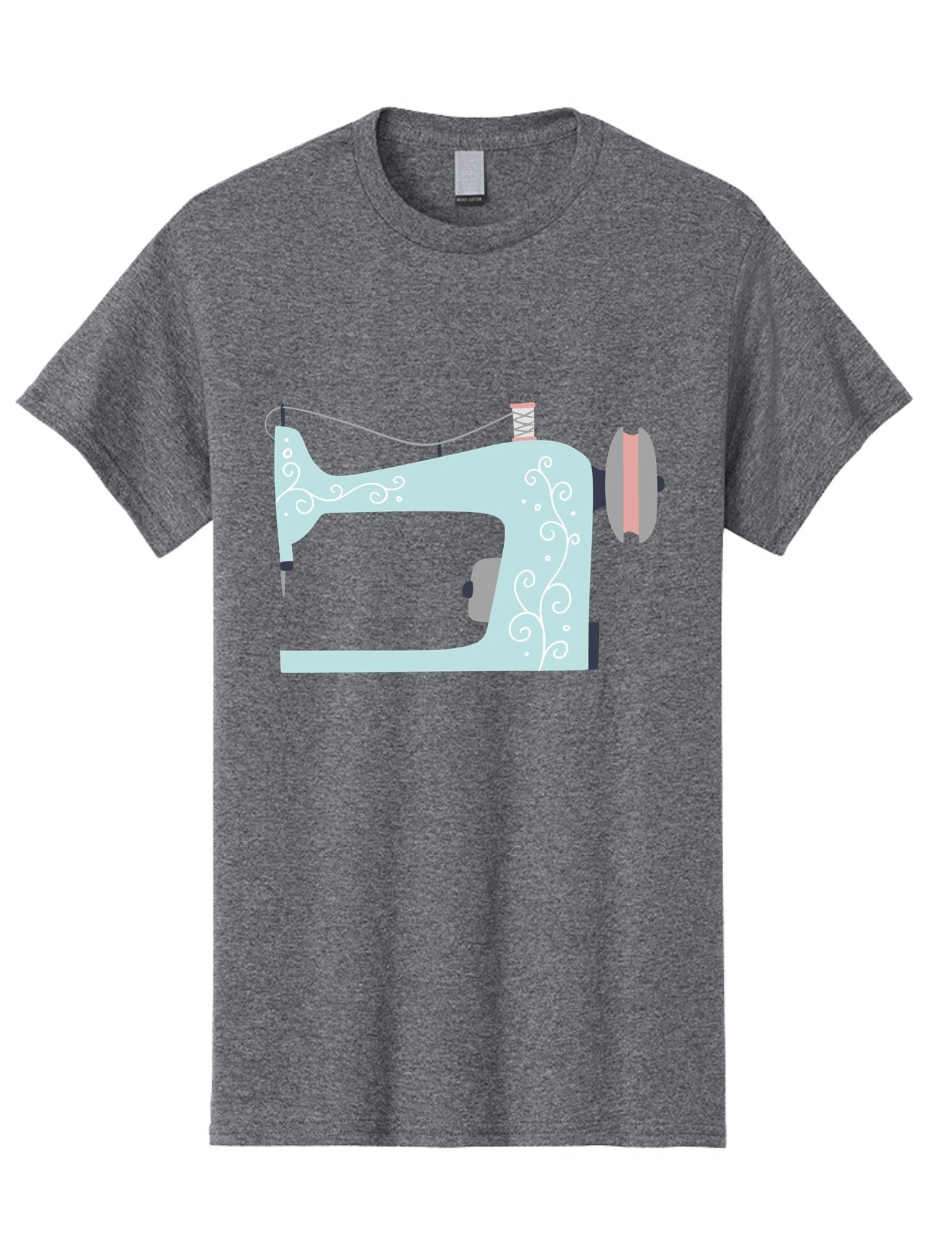 Sewing-Machine-2 Men'S Graphic Tee, 100% Cotton, Comfortable Casual Summer Wear, Machine Washable, Sewing Machine, Vintage Style, Floral Patterns, Pastel Colors, Sewing Equipment, Tailoring, Fashion Design, Textile Art, Embroidery Aac101 13