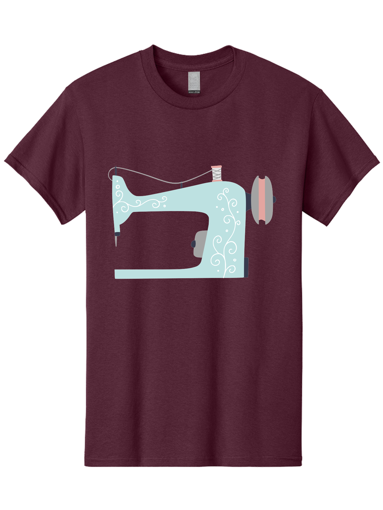 Sewing-Machine-2 Men'S Graphic Tee, 100% Cotton, Comfortable Casual Summer Wear, Machine Washable, Sewing Machine, Vintage Style, Floral Patterns, Pastel Colors, Sewing Equipment, Tailoring, Fashion Design, Textile Art, Embroidery Aac101 17