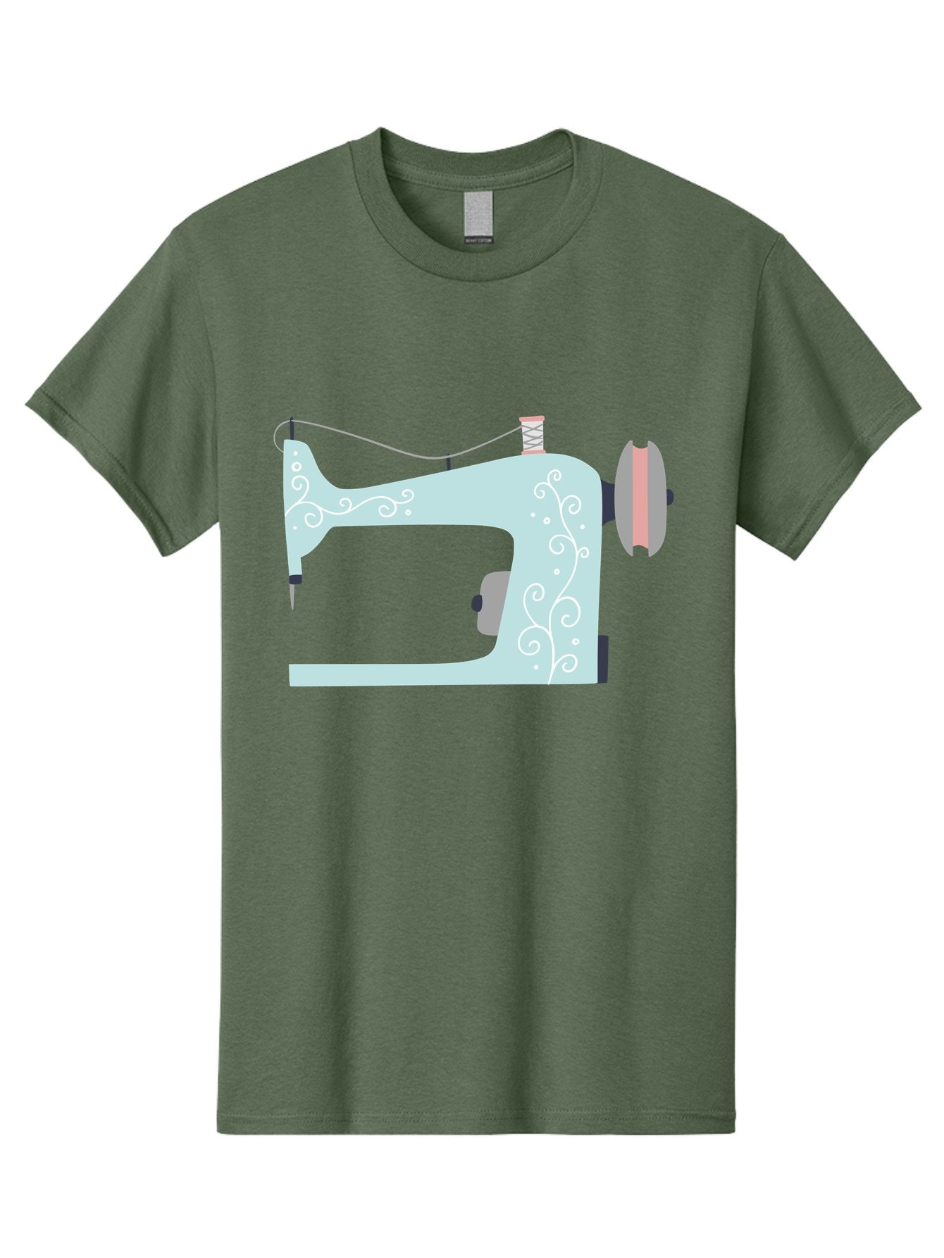 Sewing-Machine-2 Men'S Graphic Tee, 100% Cotton, Comfortable Casual Summer Wear, Machine Washable, Sewing Machine, Vintage Style, Floral Patterns, Pastel Colors, Sewing Equipment, Tailoring, Fashion Design, Textile Art, Embroidery Aac101