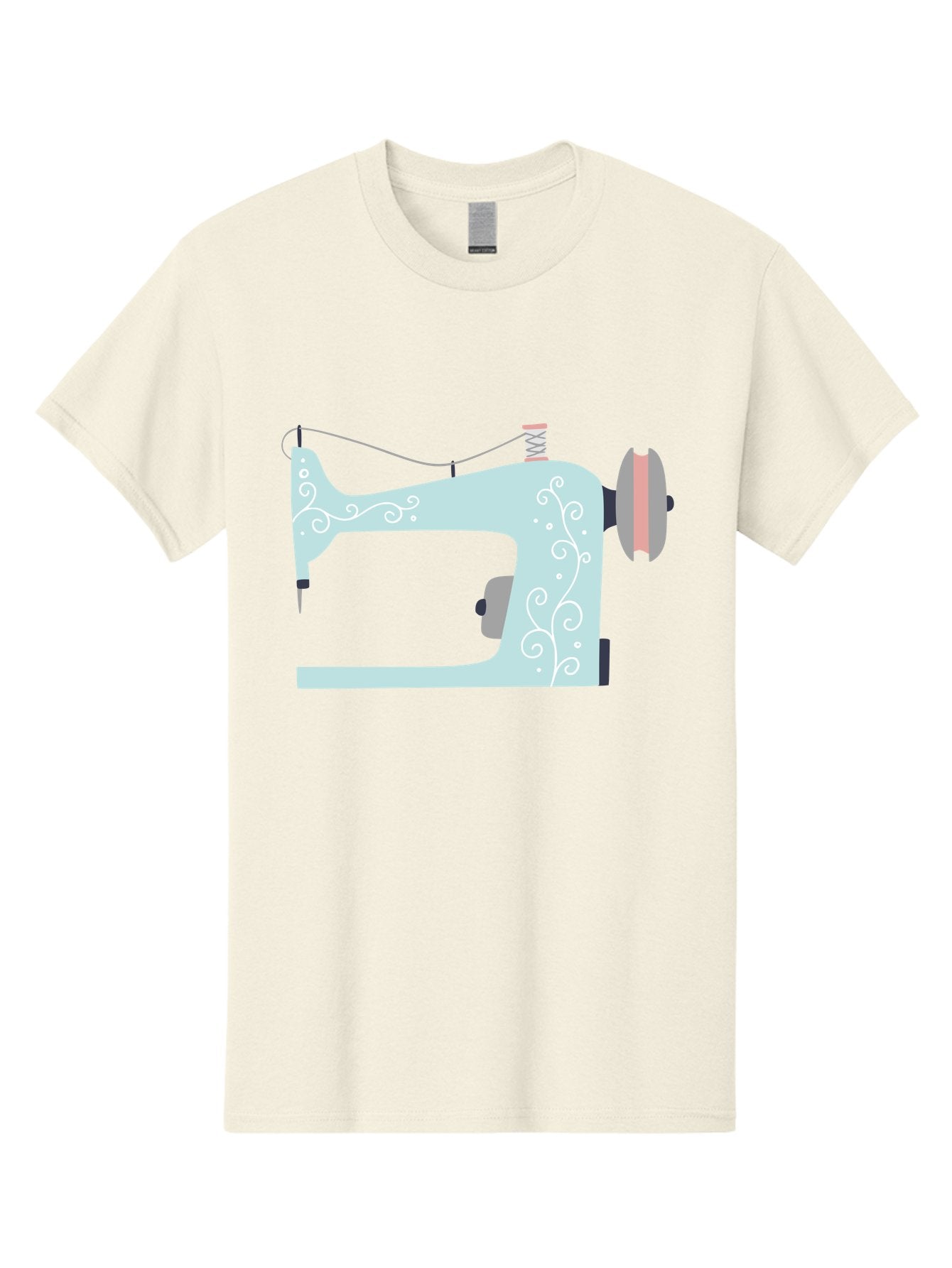 Sewing-Machine-2 Men'S Graphic Tee, 100% Cotton, Comfortable Casual Summer Wear, Machine Washable, Sewing Machine, Vintage Style, Floral Patterns, Pastel Colors, Sewing Equipment, Tailoring, Fashion Design, Textile Art, Embroidery Aac101 9