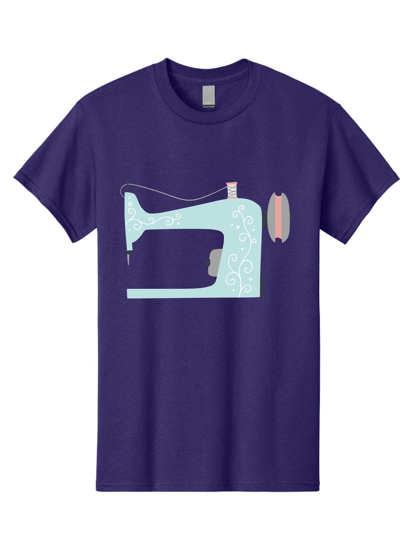 Sewing-Machine-2 Men'S Graphic Tee, 100% Cotton, Comfortable Casual Summer Wear, Machine Washable, Sewing Machine, Vintage Style, Floral Patterns, Pastel Colors, Sewing Equipment, Tailoring, Fashion Design, Textile Art, Embroidery Aac101 4