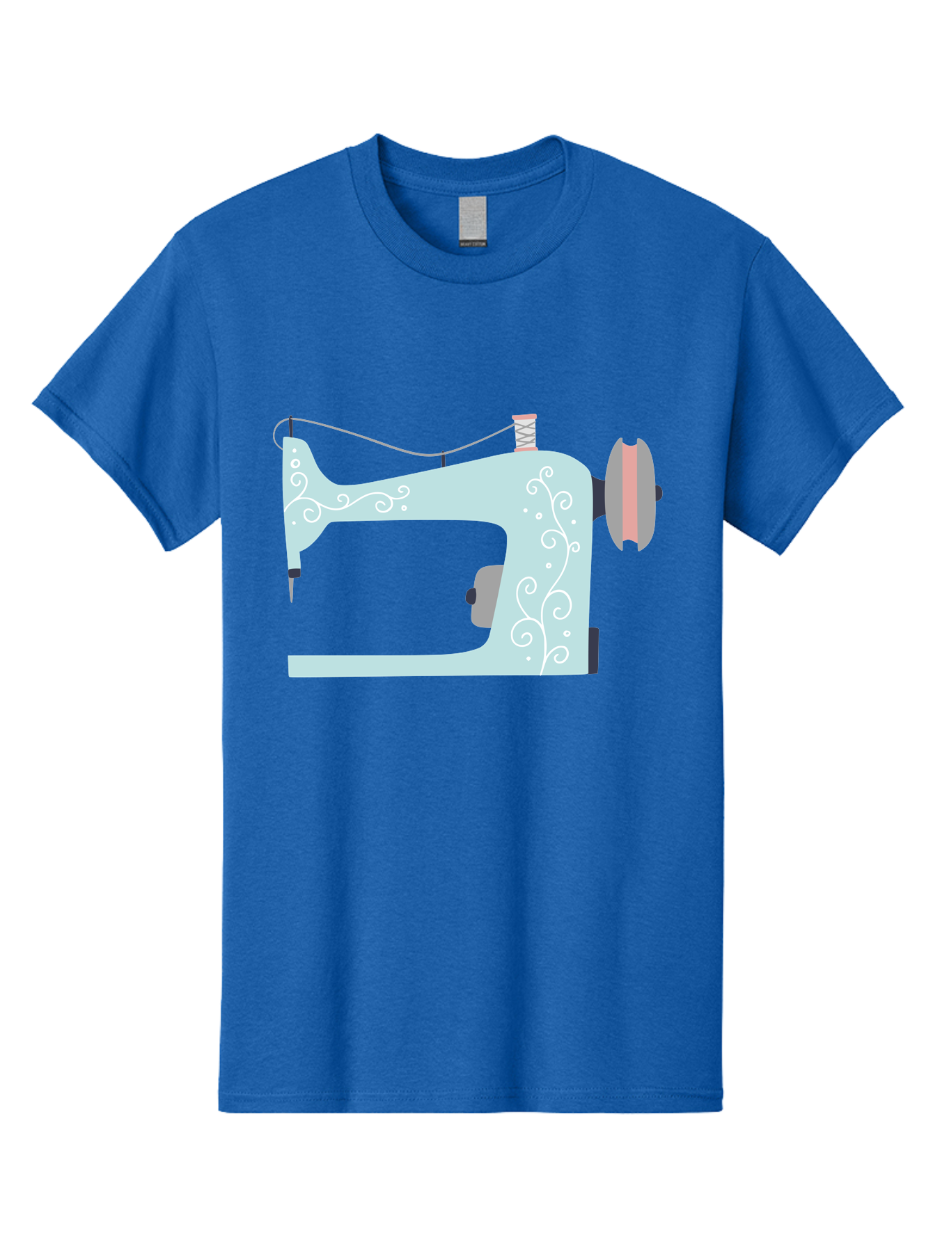 Sewing-Machine-2 Men'S Graphic Tee, 100% Cotton, Comfortable Casual Summer Wear, Machine Washable, Sewing Machine, Vintage Style, Floral Patterns, Pastel Colors, Sewing Equipment, Tailoring, Fashion Design, Textile Art, Embroidery Aac101 15