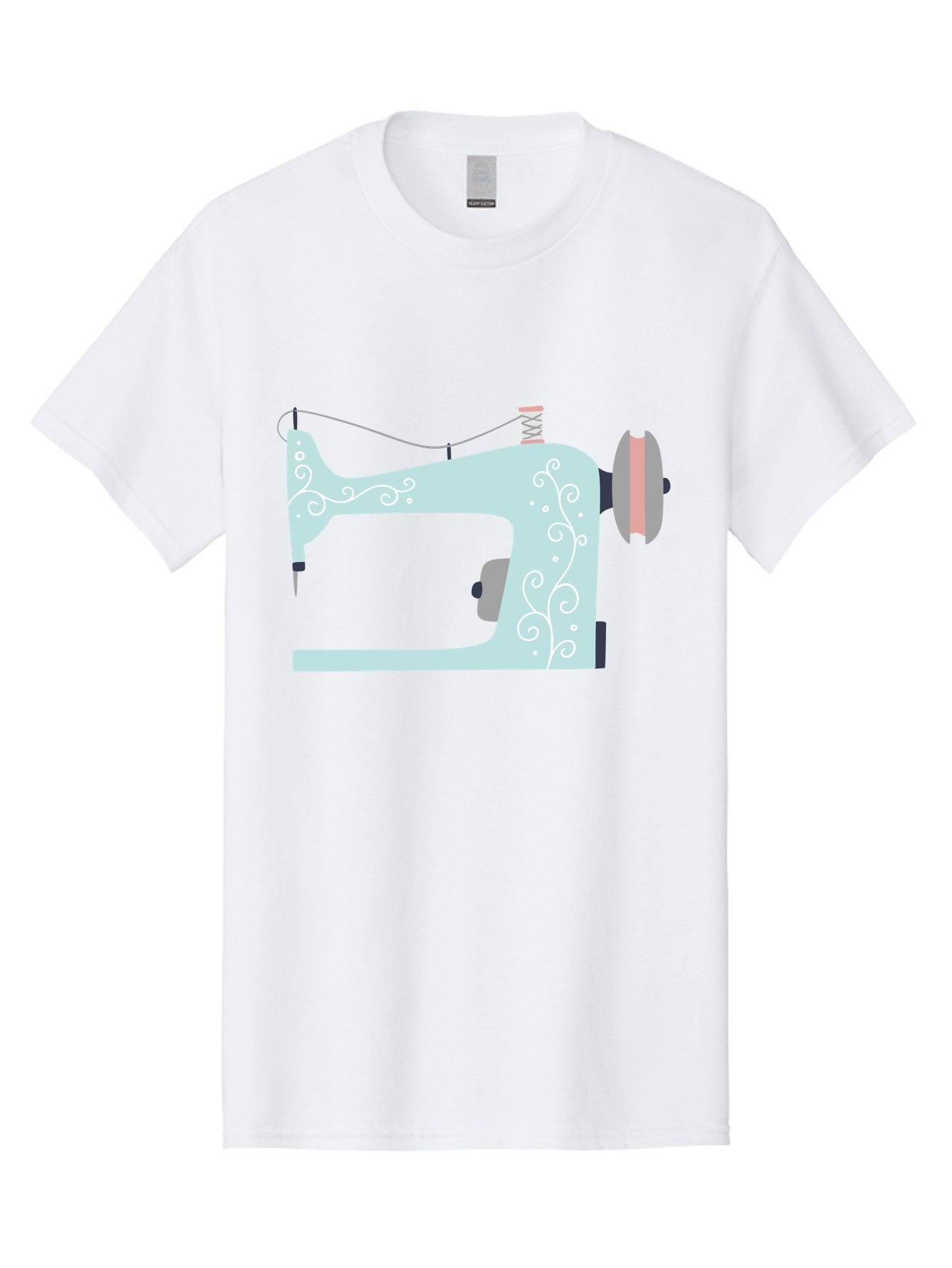 Sewing-Machine-2 Men'S Graphic Tee, 100% Cotton, Comfortable Casual Summer Wear, Machine Washable, Sewing Machine, Vintage Style, Floral Patterns, Pastel Colors, Sewing Equipment, Tailoring, Fashion Design, Textile Art, Embroidery Aac101 15