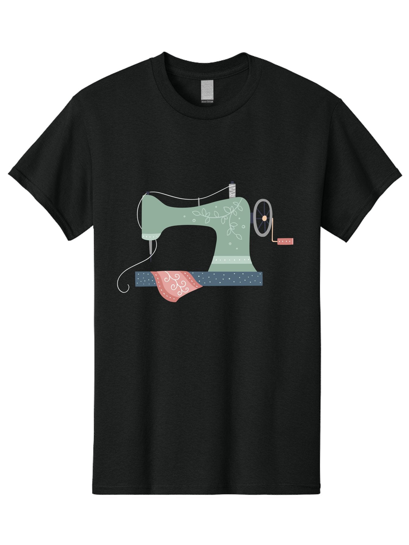 Sewing-Machine-4 Men'S Graphic Tee, 100% Cotton, Comfortable Casual Summer Wear, Machine Washable, Vintage Sewing Machine, Floral Design, Sewing Thread, Handmade Crafts, Diy Fashion, Creative Hobbies, Stitching, Needlework, Embroidery, Aac103 7