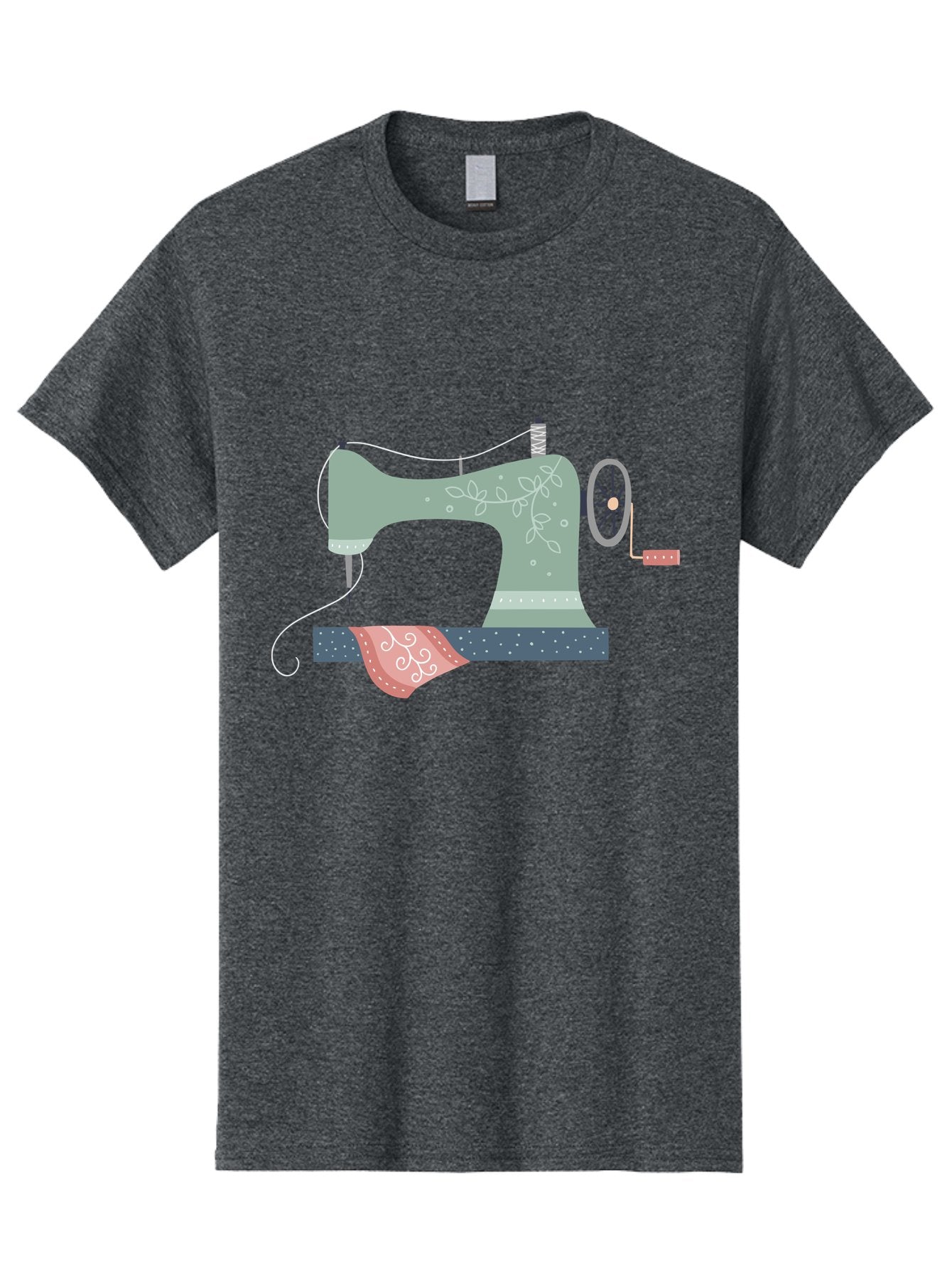 Sewing-Machine-4 Men'S Graphic Tee, 100% Cotton, Comfortable Casual Summer Wear, Machine Washable, Vintage Sewing Machine, Floral Design, Sewing Thread, Handmade Crafts, Diy Fashion, Creative Hobbies, Stitching, Needlework, Embroidery, Aac103 13