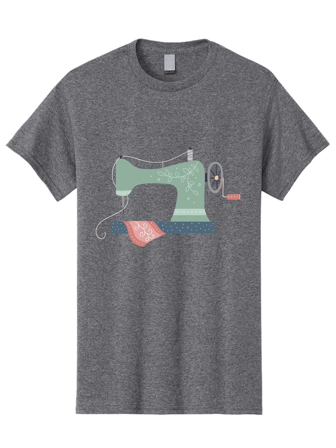 Sewing-Machine-4 Men'S Graphic Tee, 100% Cotton, Comfortable Casual Summer Wear, Machine Washable, Vintage Sewing Machine, Floral Design, Sewing Thread, Handmade Crafts, Diy Fashion, Creative Hobbies, Stitching, Needlework, Embroidery, Aac103 9