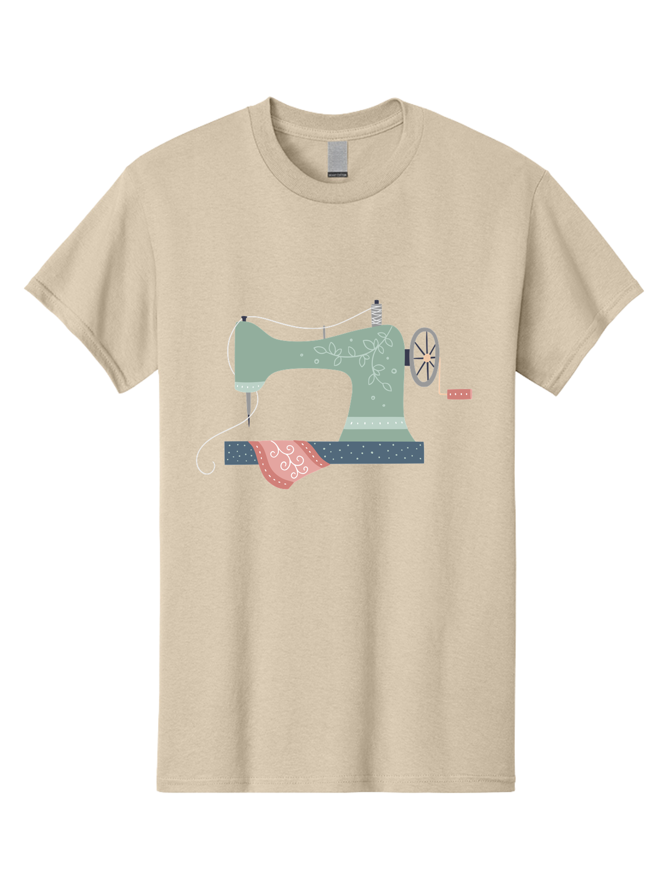 Sewing-Machine-4 Men'S Graphic Tee, 100% Cotton, Comfortable Casual Summer Wear, Machine Washable, Vintage Sewing Machine, Floral Design, Sewing Thread, Handmade Crafts, Diy Fashion, Creative Hobbies, Stitching, Needlework, Embroidery, Aac103 15